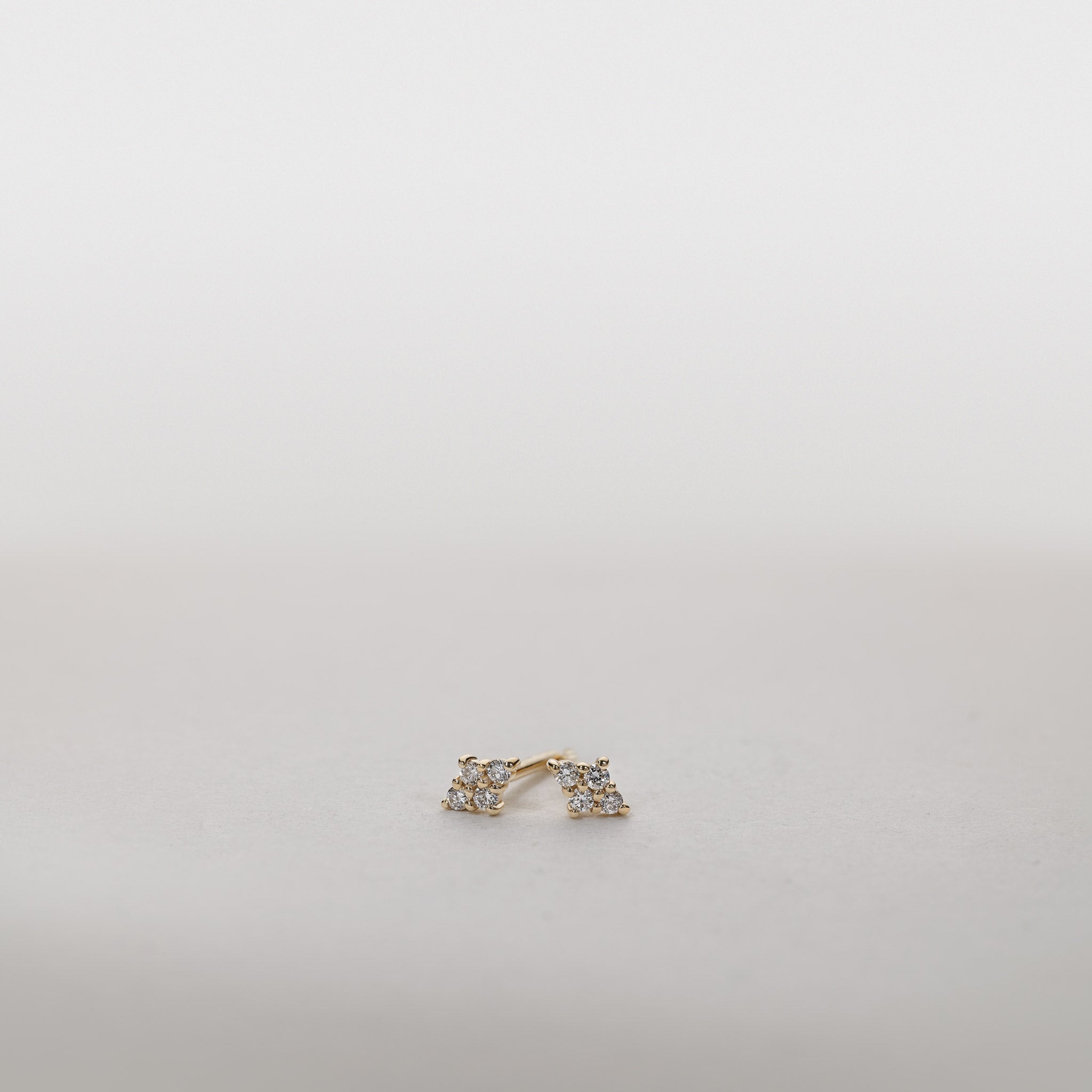0.10 Carats Diamond Harlequin Stud Earrings 14K Gold Jocelyn