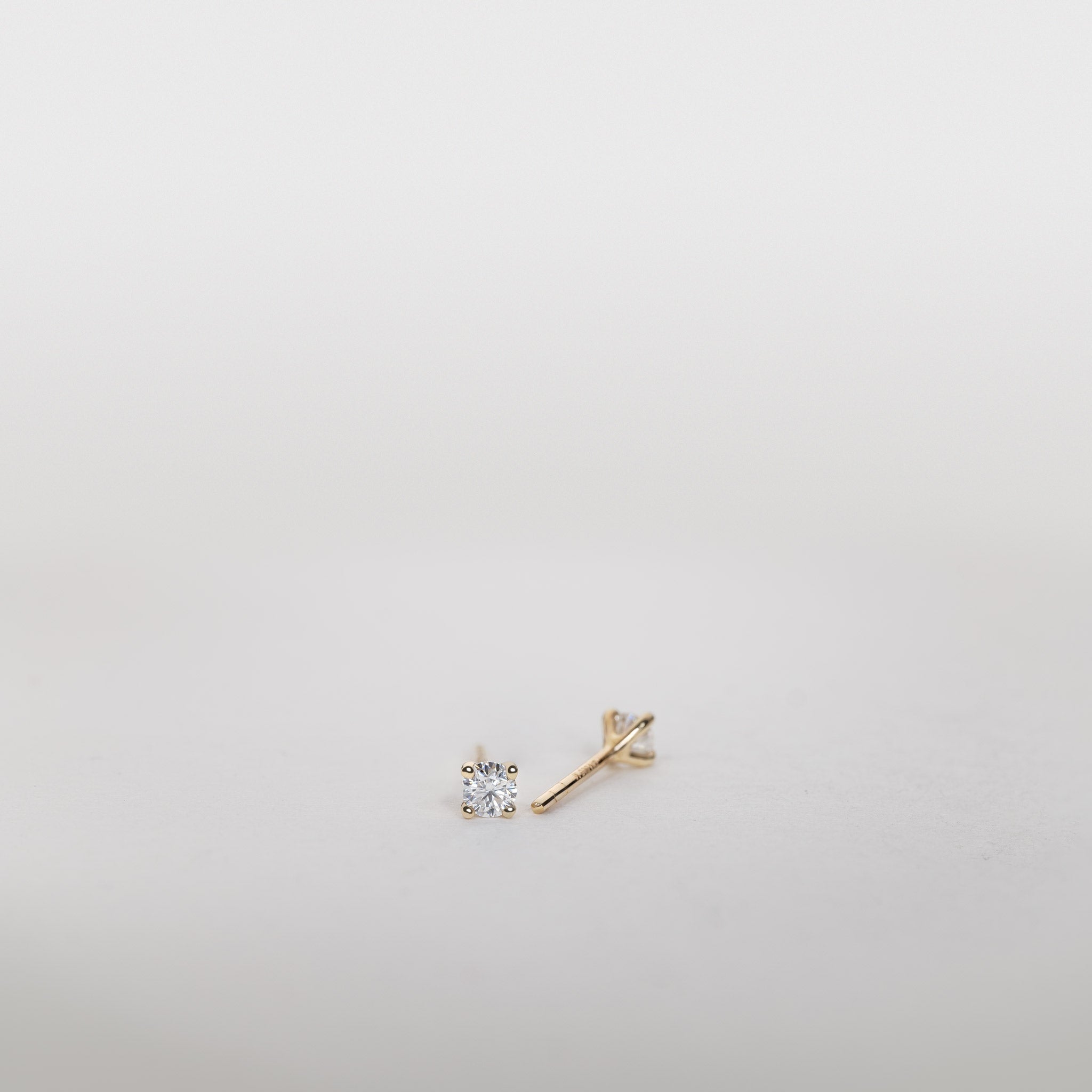 Jocelyn Four-Prong Solitaire Studs – 0.15 ct lab-grown diamonds 14K gold