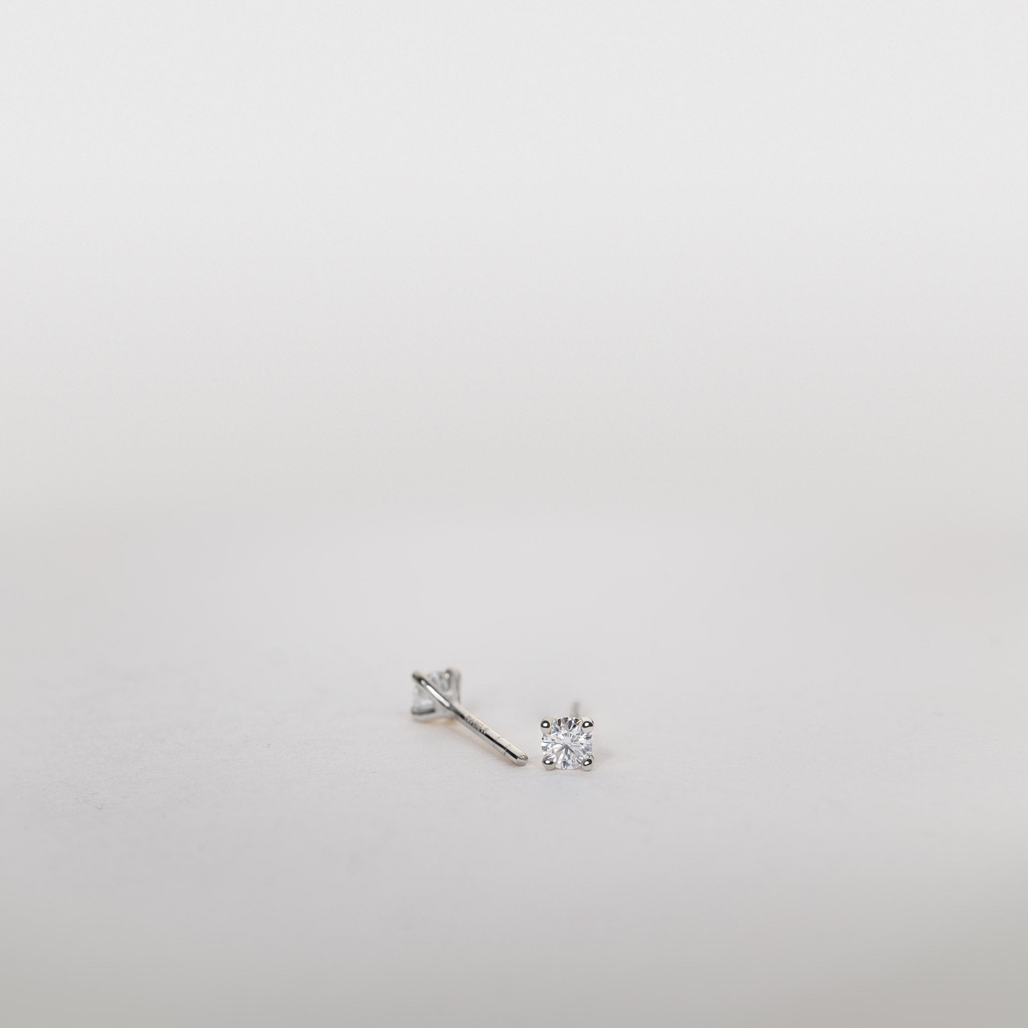 0.10ct Moissanite prong Solitaire Stud Earrings Silver Jocelyn