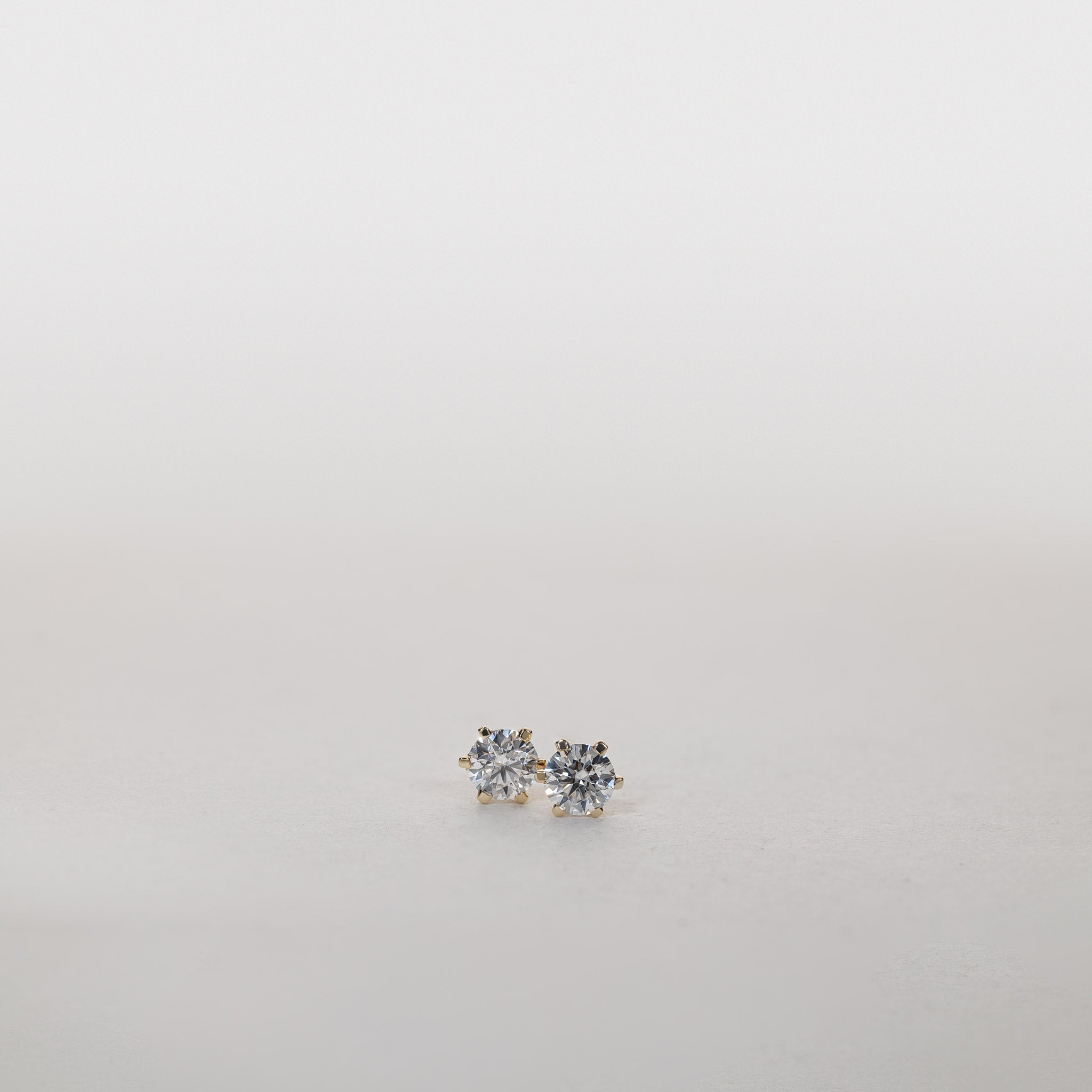 Amber Six-Prong Solitaire Studs – 0.50 ct Lab-Grown Diamonds 14K Gold