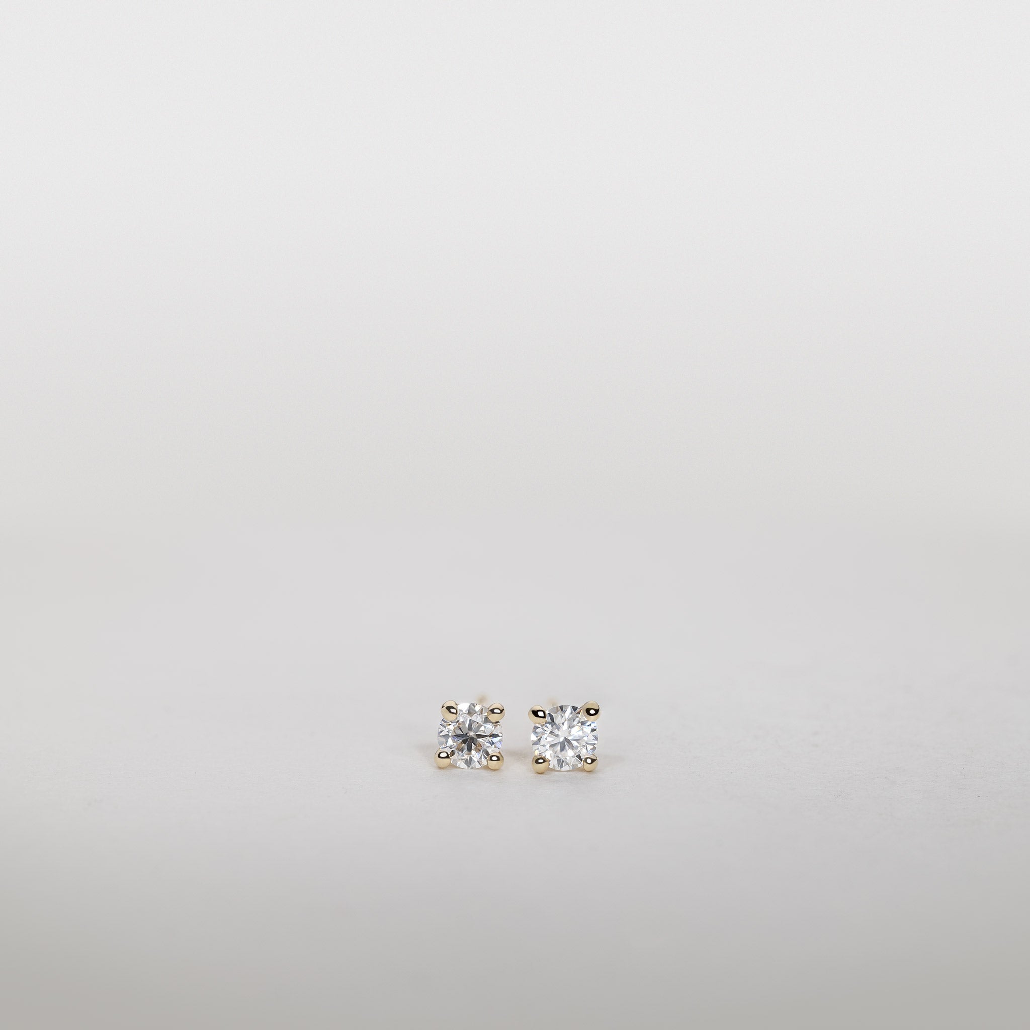 0.25ct Diamond Solitaire Stud Earrings 14K Gold Jocelyn