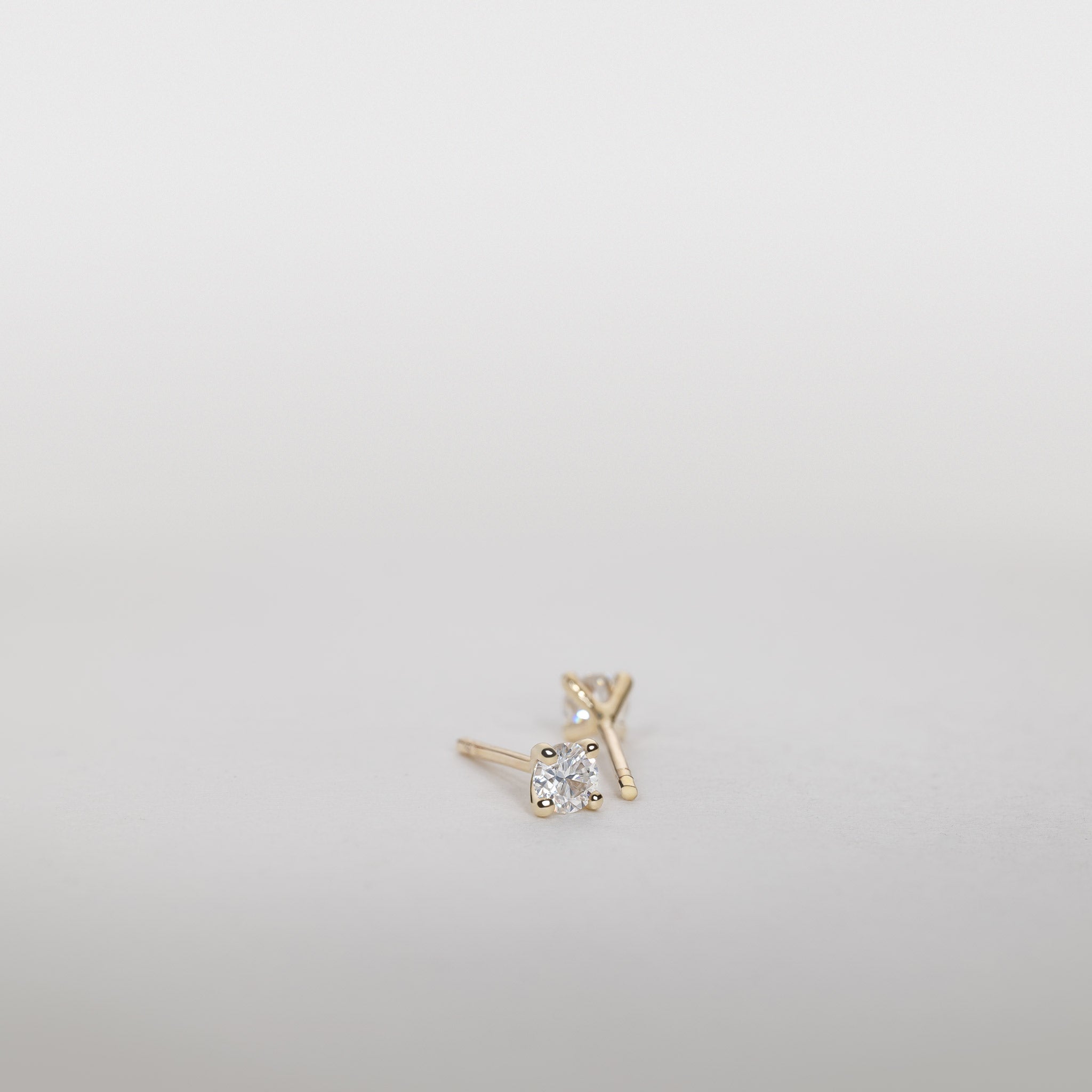 0.25ct Diamond Solitaire Stud Earrings 14K Gold Jocelyn