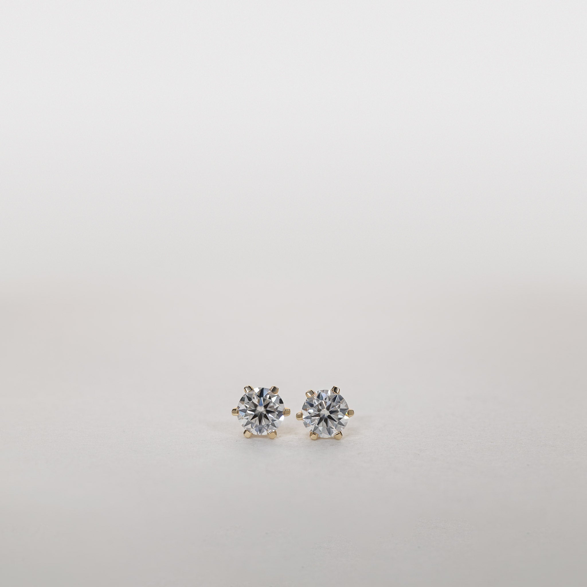 Amber Six-Prong Solitaire Studs – 1.00 ct Lab-Grown Diamonds 14K Gold