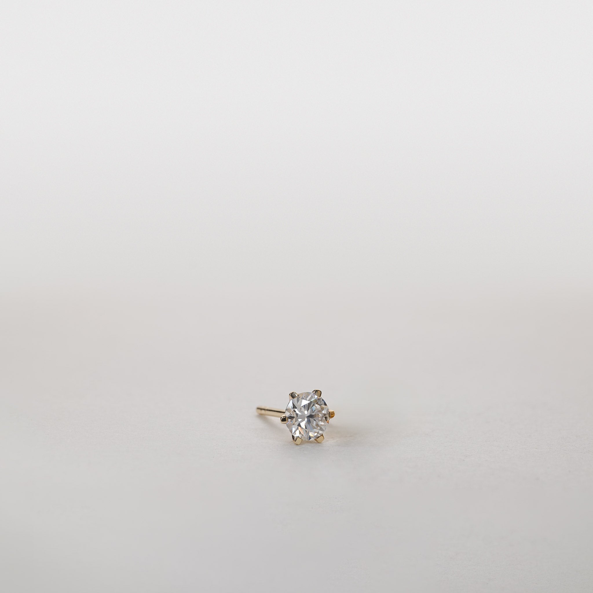 Amber Six-Prong Solitaire Studs – 1.00 ct Lab-Grown Diamonds 14K Gold