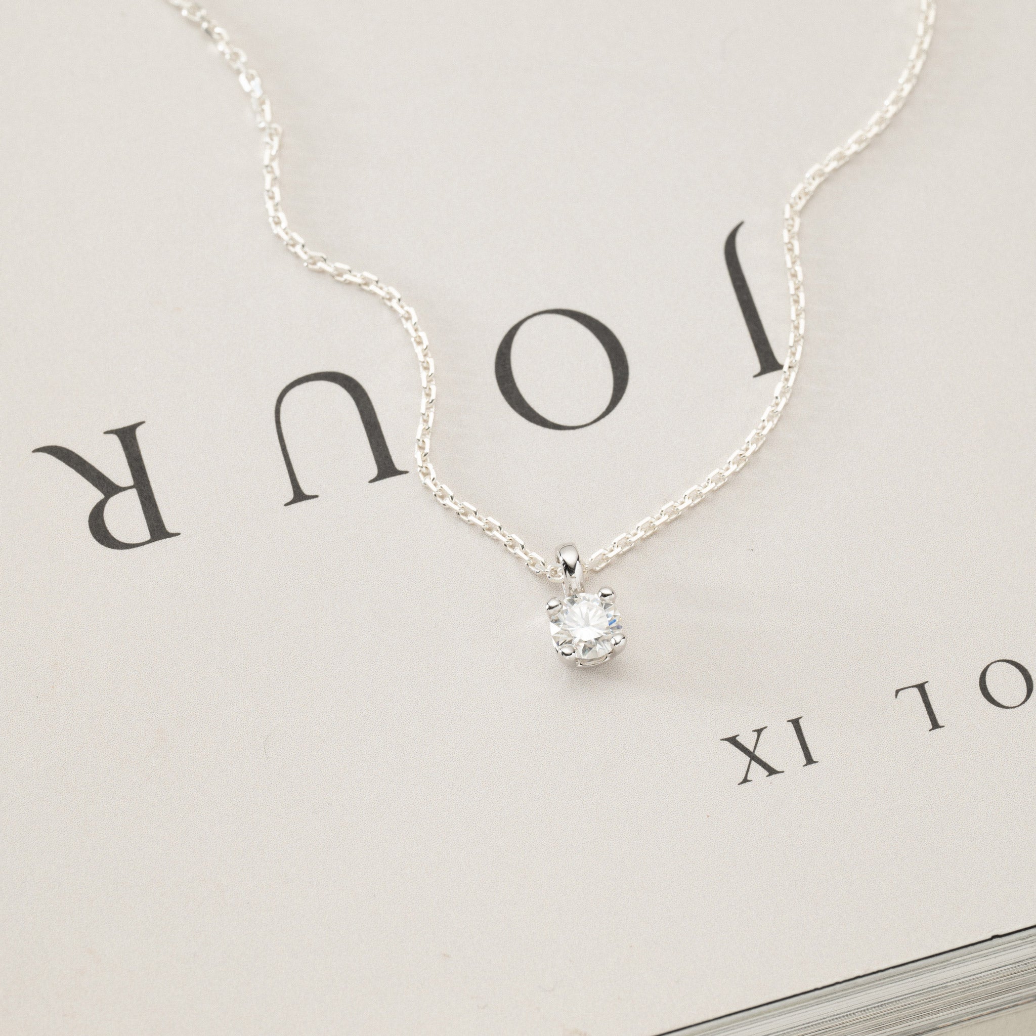 Jocelyn Four-Prong Solitaire Pendant – 0.50 ct Moissanite Silver