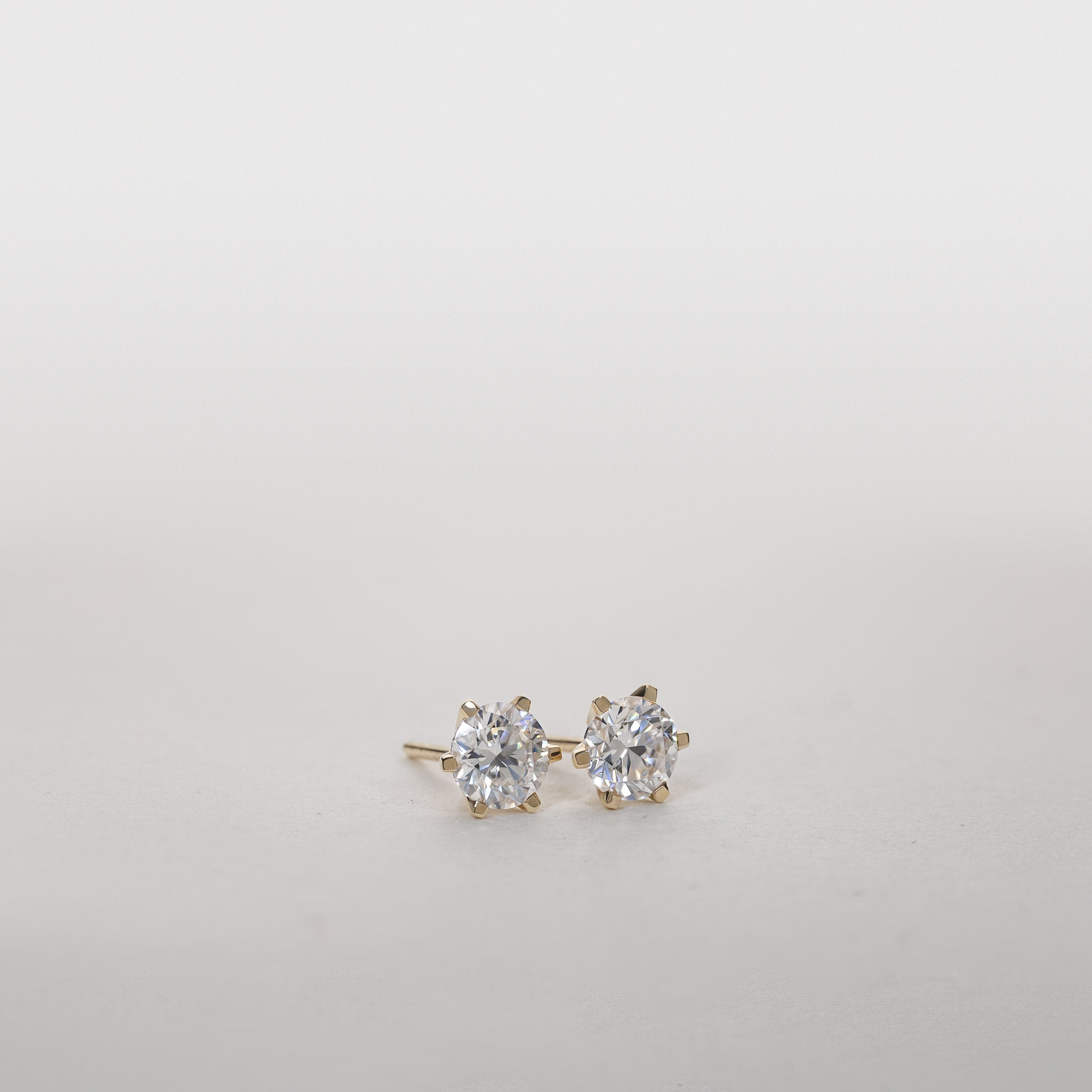 Amber Six-Prong Solitaire Studs – 1.50 ct Lab-Grown Diamonds 14K Gold