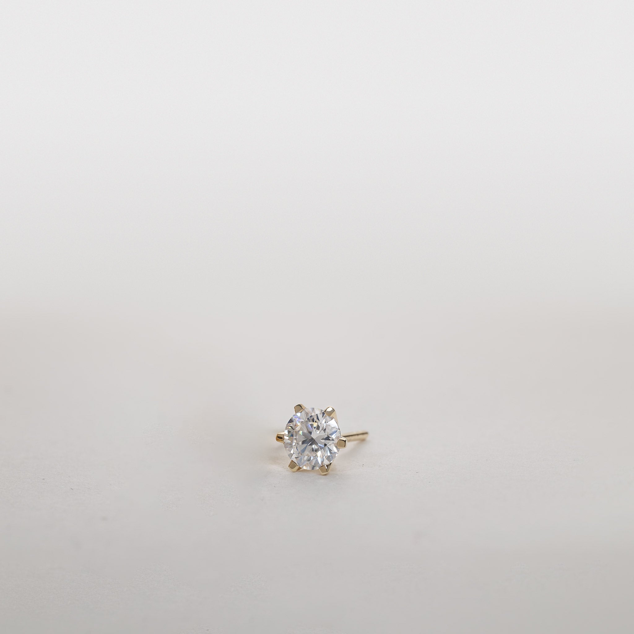 Amber Six-Prong Solitaire Studs – 1.50 ct Lab-Grown Diamonds 14K Gold