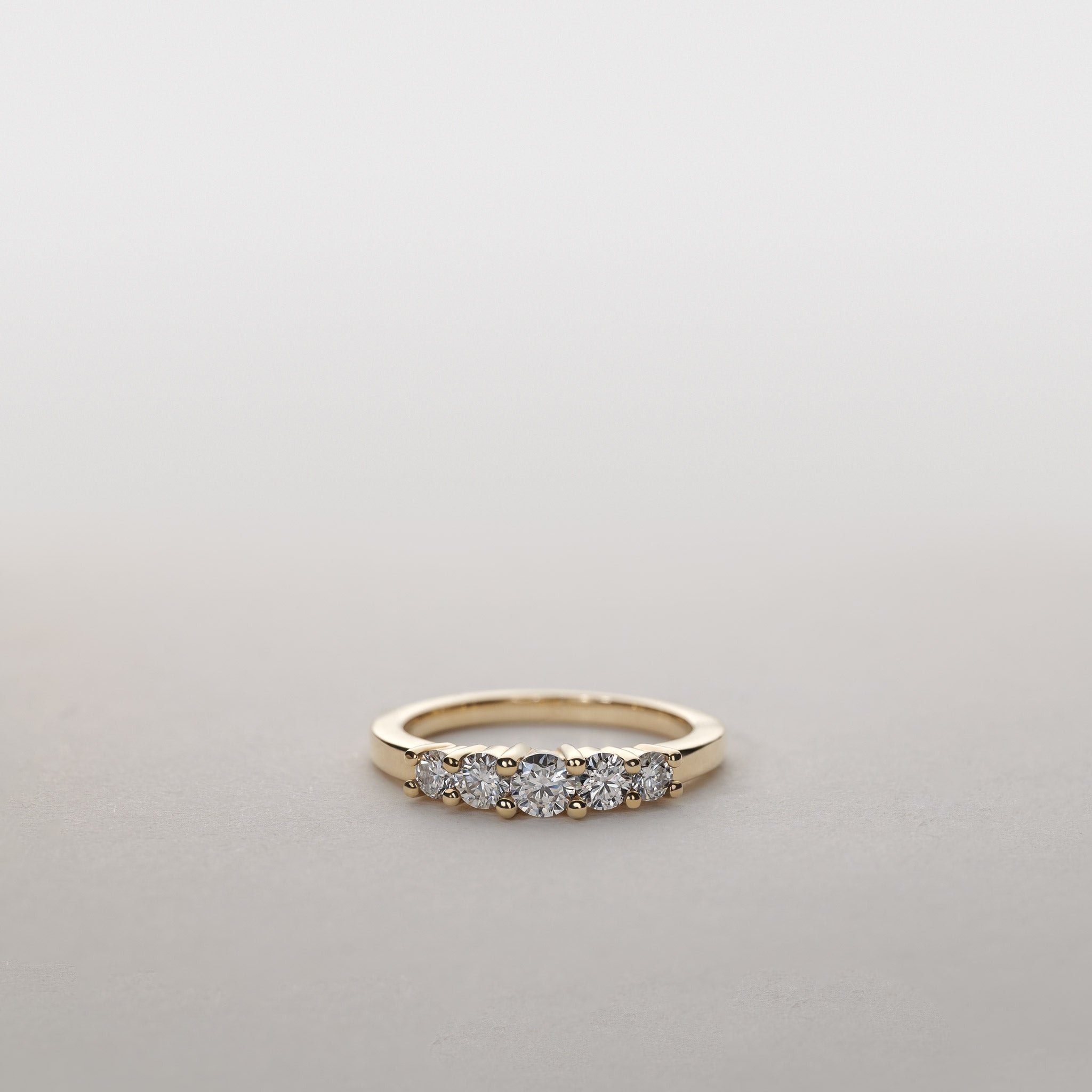 Jocelyn Five-Stone Ring – 0.75 ct Moissanite 14K Gold