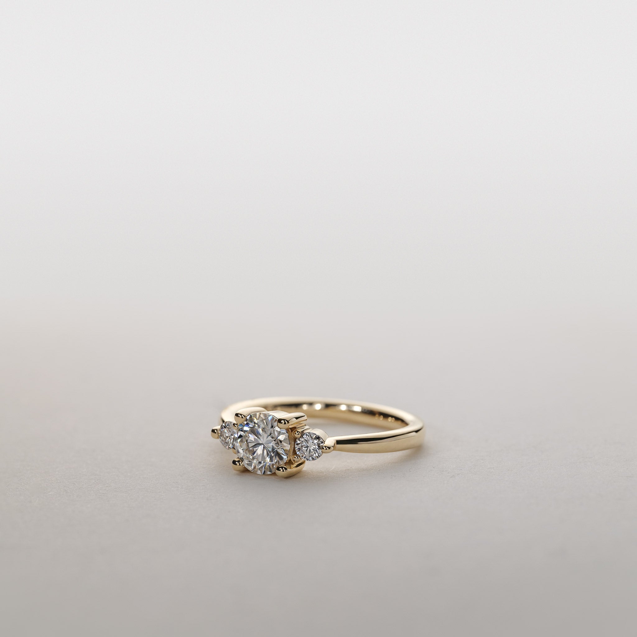 Noelle Vintage Three-Stone Ring – 1.20 ct Moissanite 14K Gold