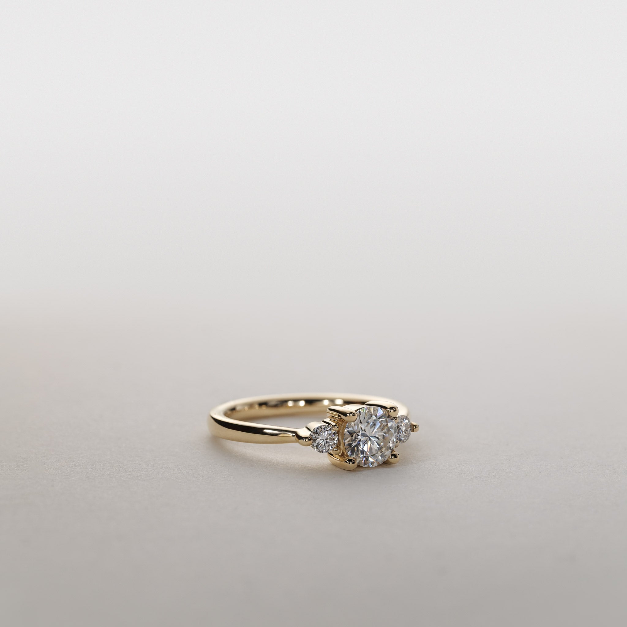 Noelle Vintage Three-Stone Ring – 1.20 ct Moissanite 14K Gold