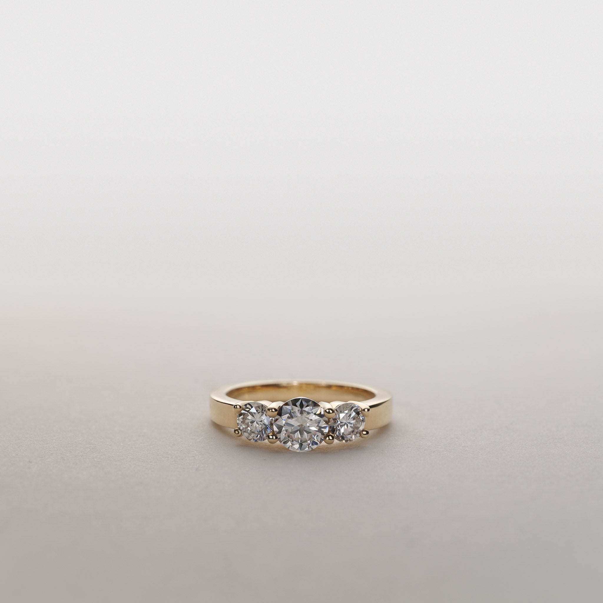 1.25ct Diamond Three Stone Ring 14K Gold Jocelyn