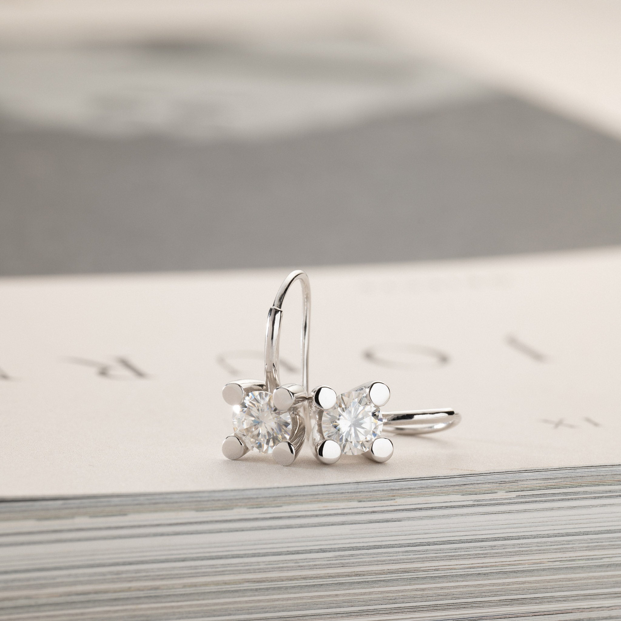 Miriam – solitaire earrings 2x0.75ct Moissanite silver