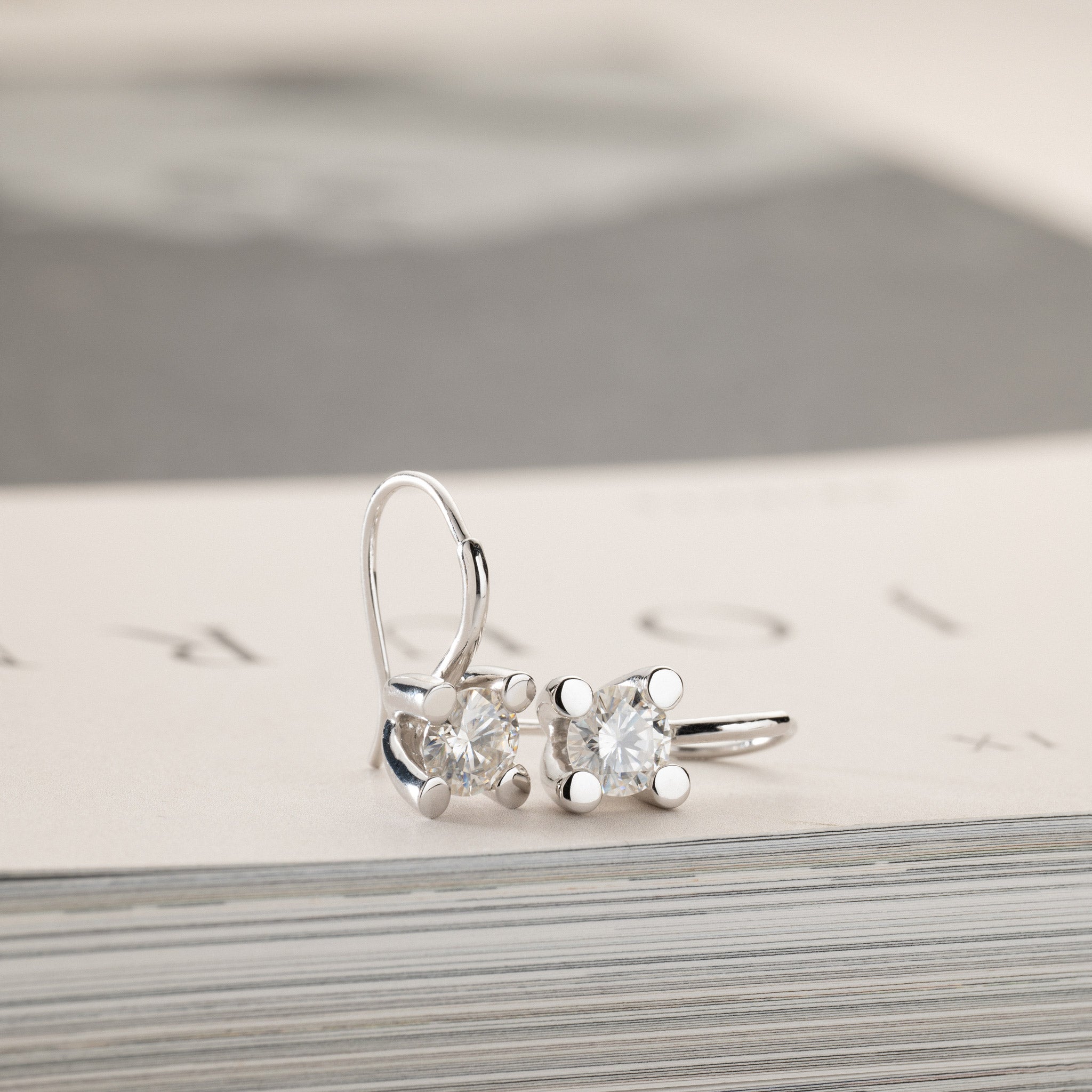 Miriam – solitaire earrings 2x0.75ct Moissanite silver