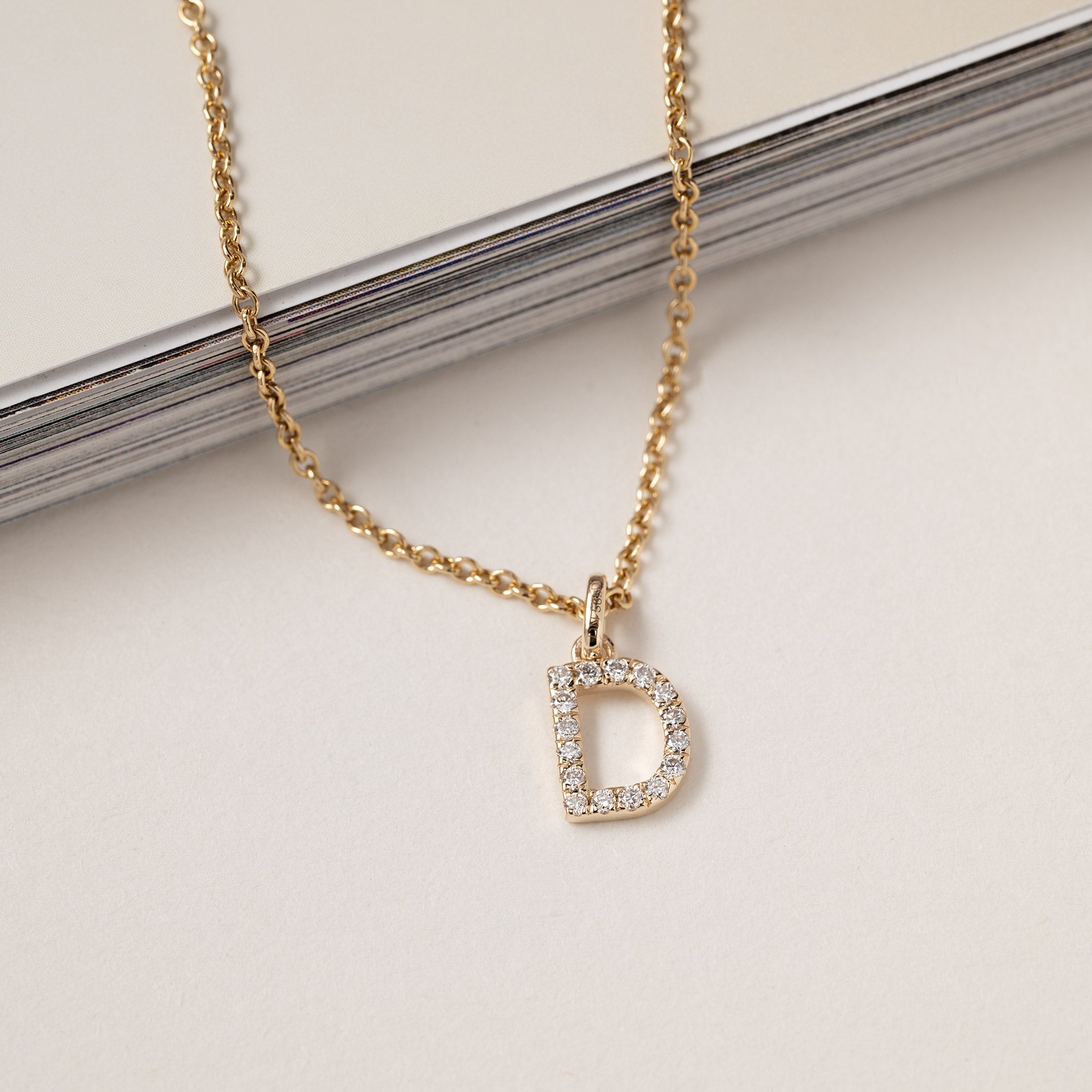 Jocelyn – Letter Charm "D" Initial Lab Grown Diamond 14K Gold