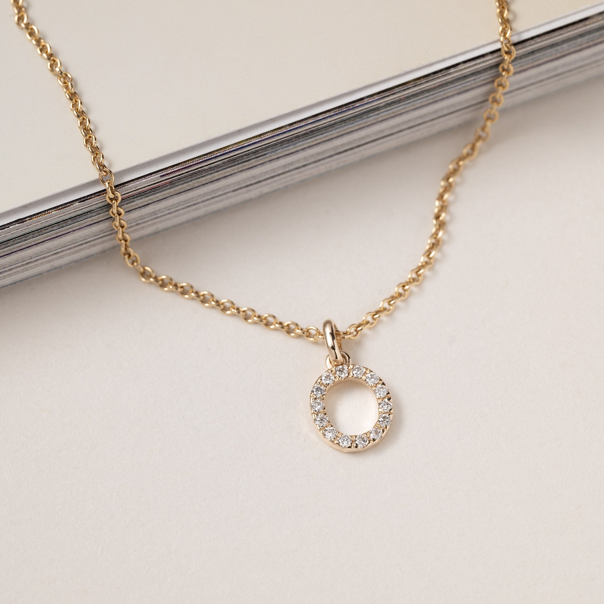 Jocelyn – Letter Charm "O" Initial Lab Grown Diamond 14K Gold