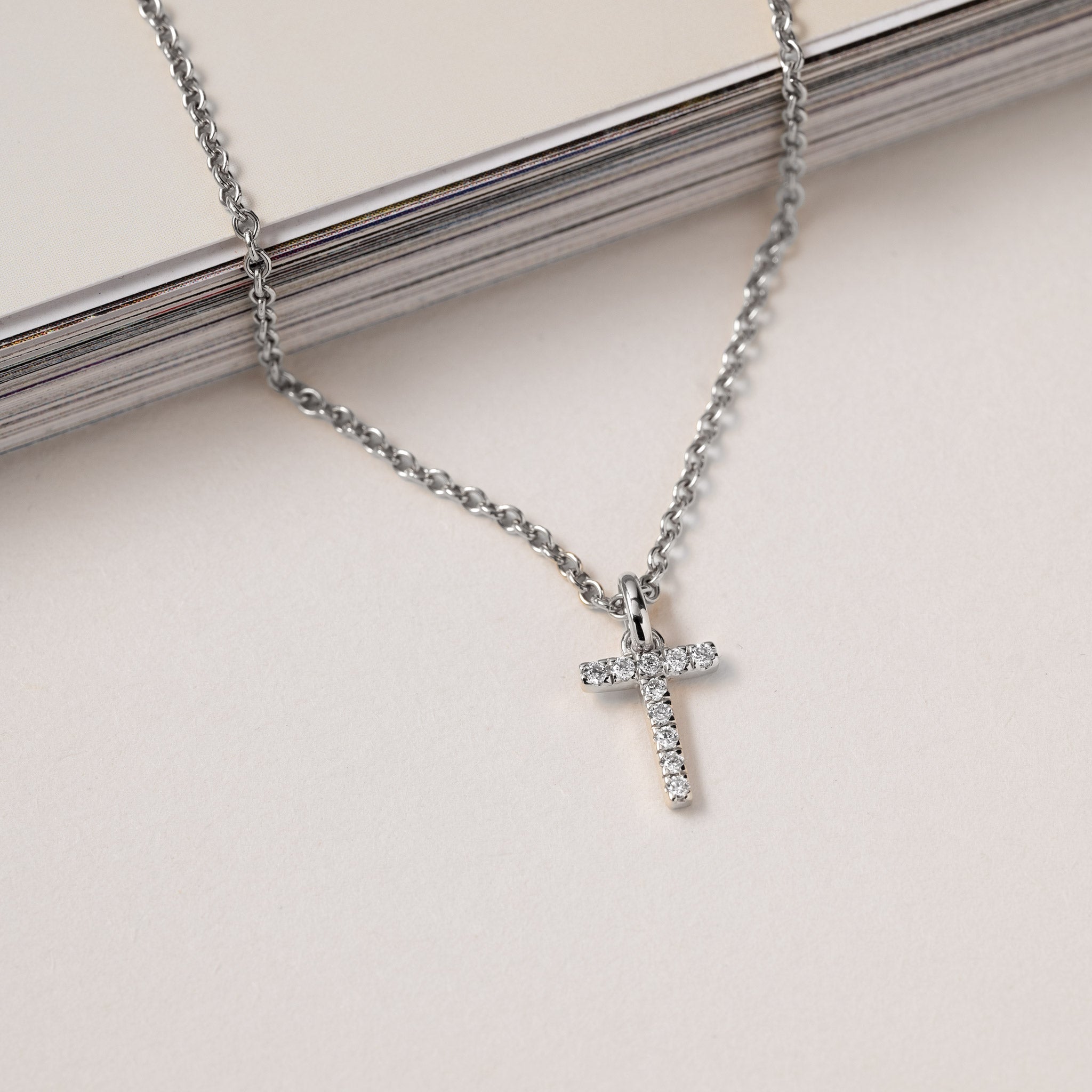 Diamond letter Charm "T" initial 14K Gold Jocelyn