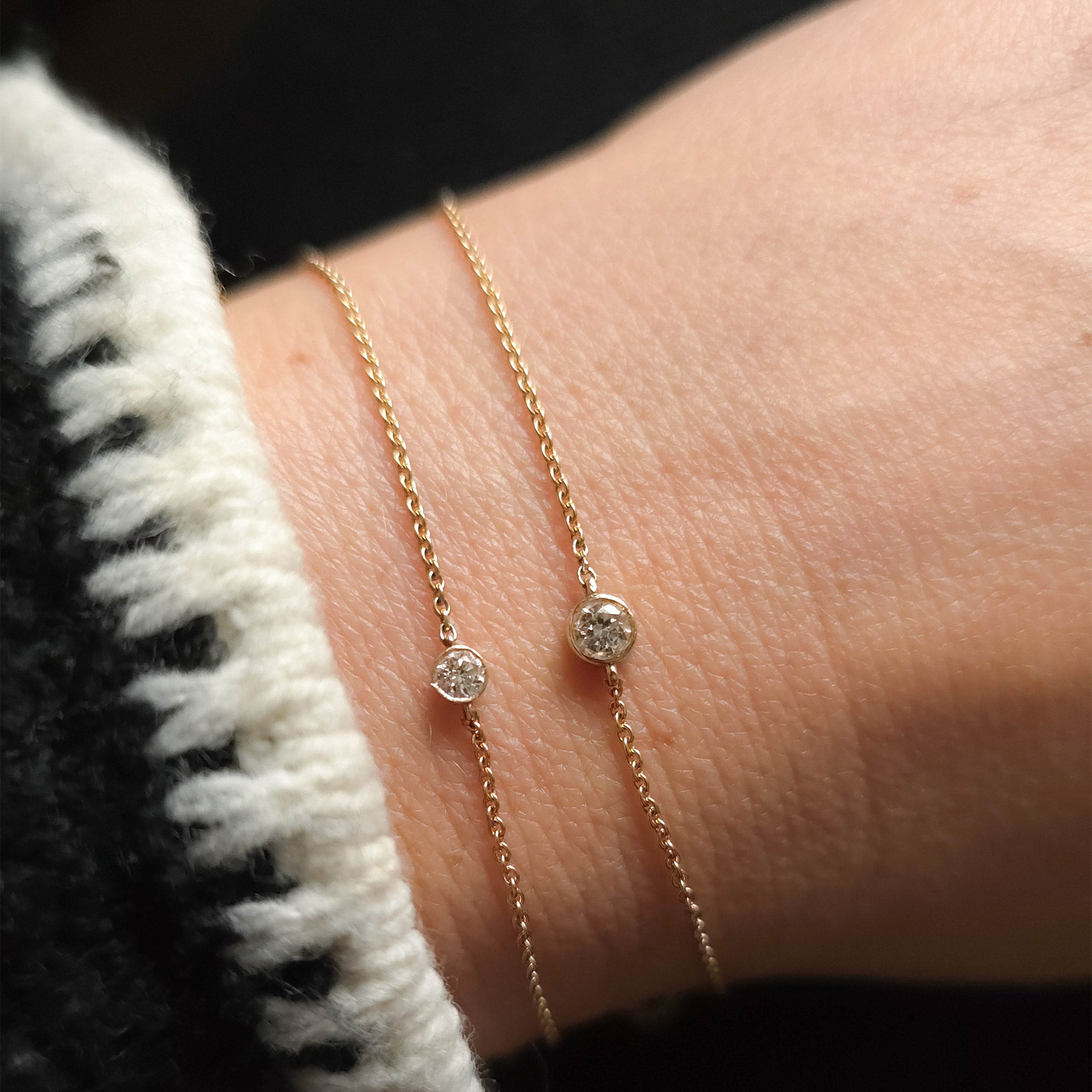 Isaline Bezel Bracelet – 0.08 ct Lab-Grown Diamond 14K Gold