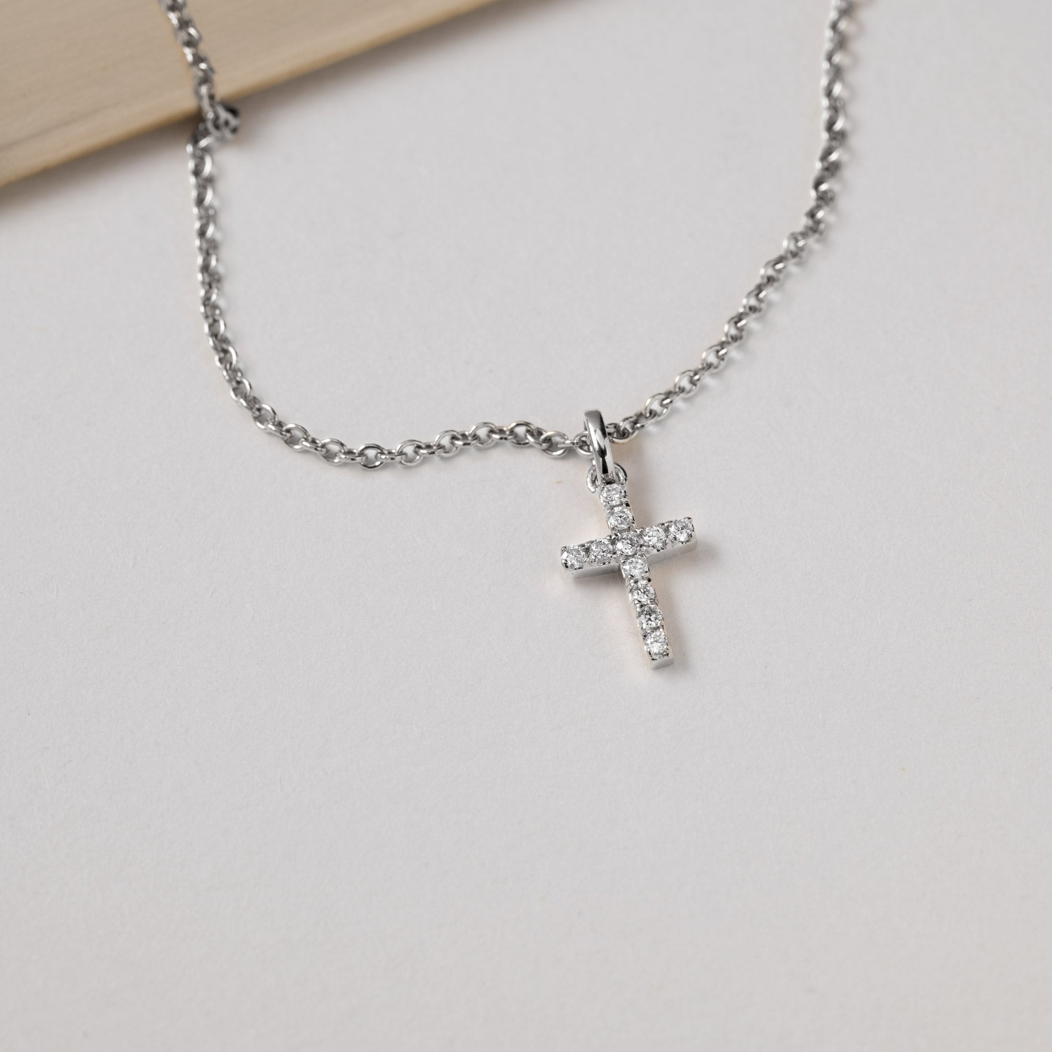 Classic Diamond Cross Pendant 14K Gold Jocelyn