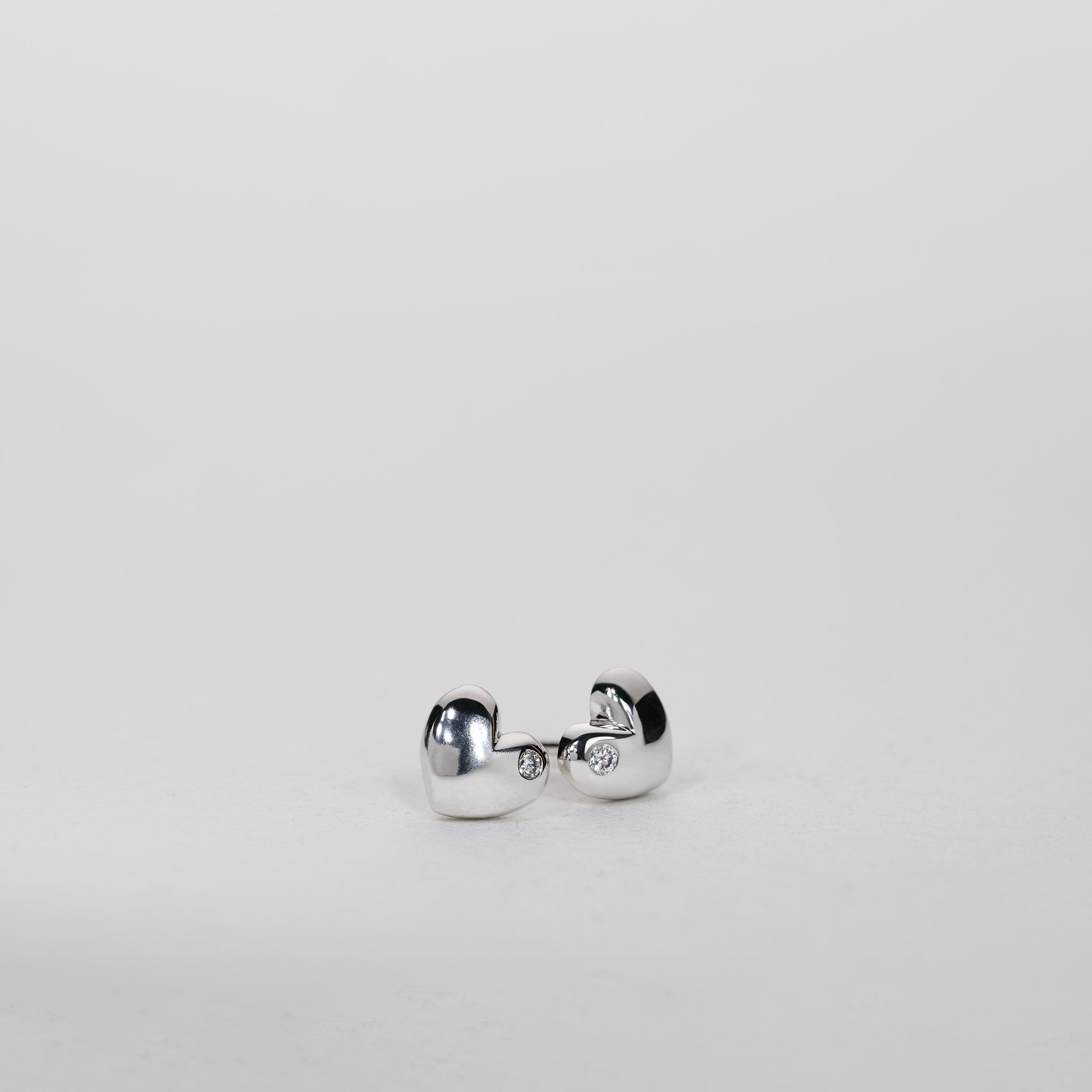 Aimee – Heart stud earrings silver 0.04ctw lab grown diamond