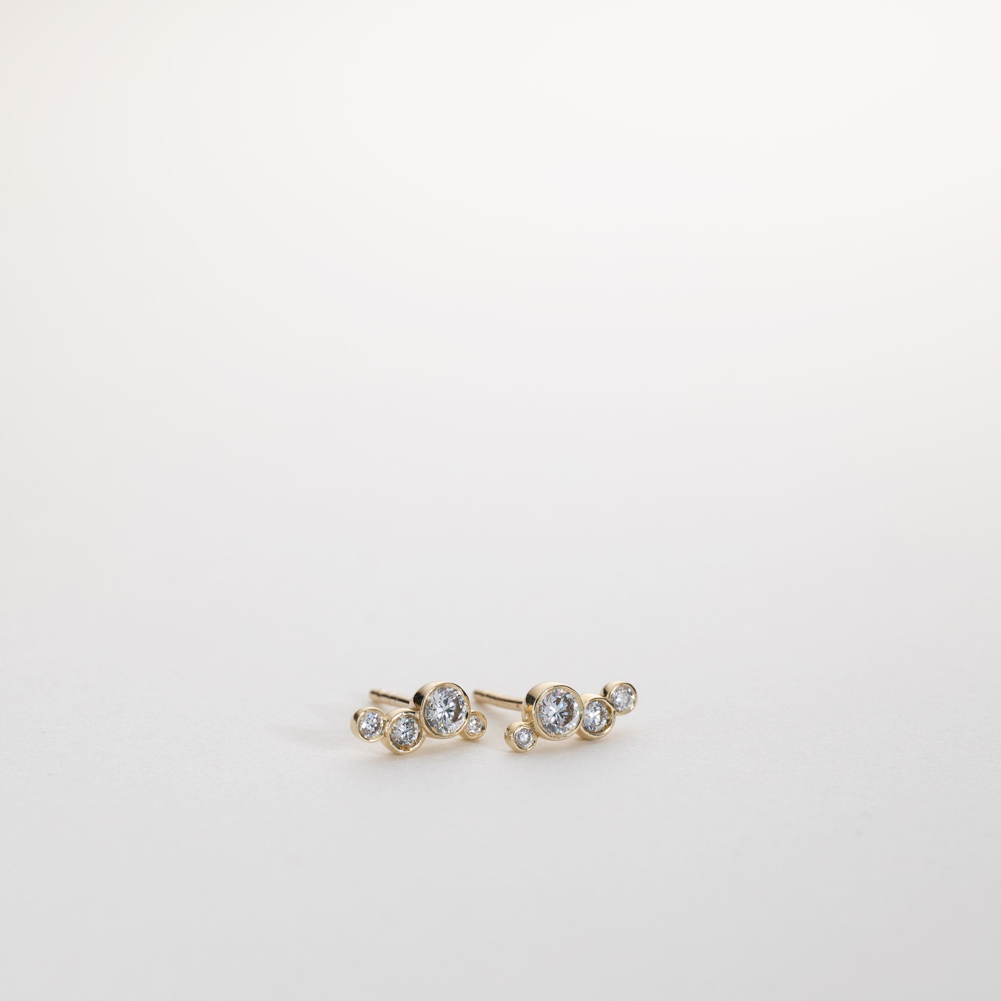 Isaline Four Stone Bezel Studs – 0.50 ct Lab-Grown Diamonds 14K Gold