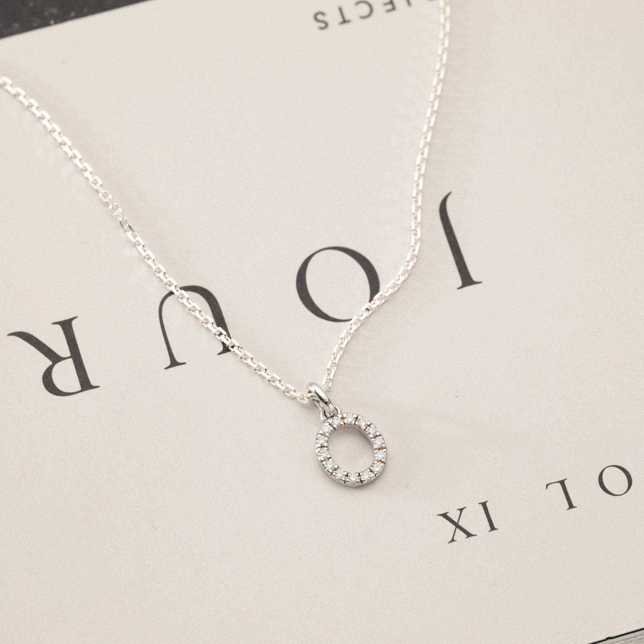 Jocelyn – Moissanite Letter Charm "O" Initial Silver Jocelyn