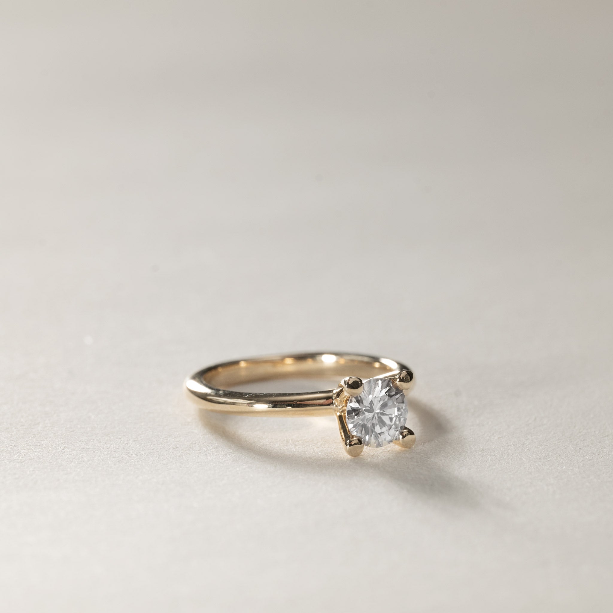 Lab Grown Diamond petite solitaire ring 14K Yellow Gold Miriam
