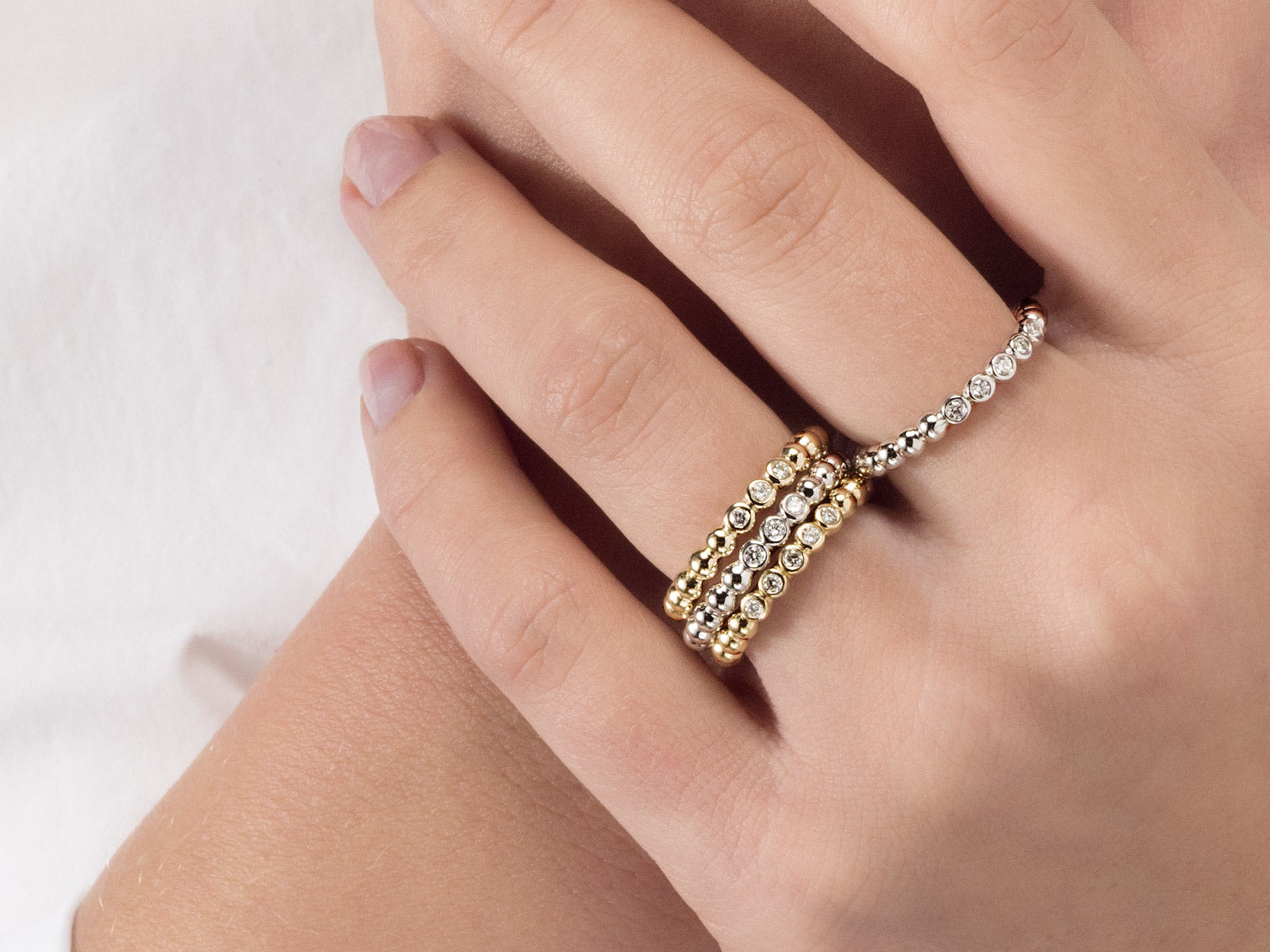 Ayah – bubble ring 0.10ctw lab grown diamond 14K Yellow Gold