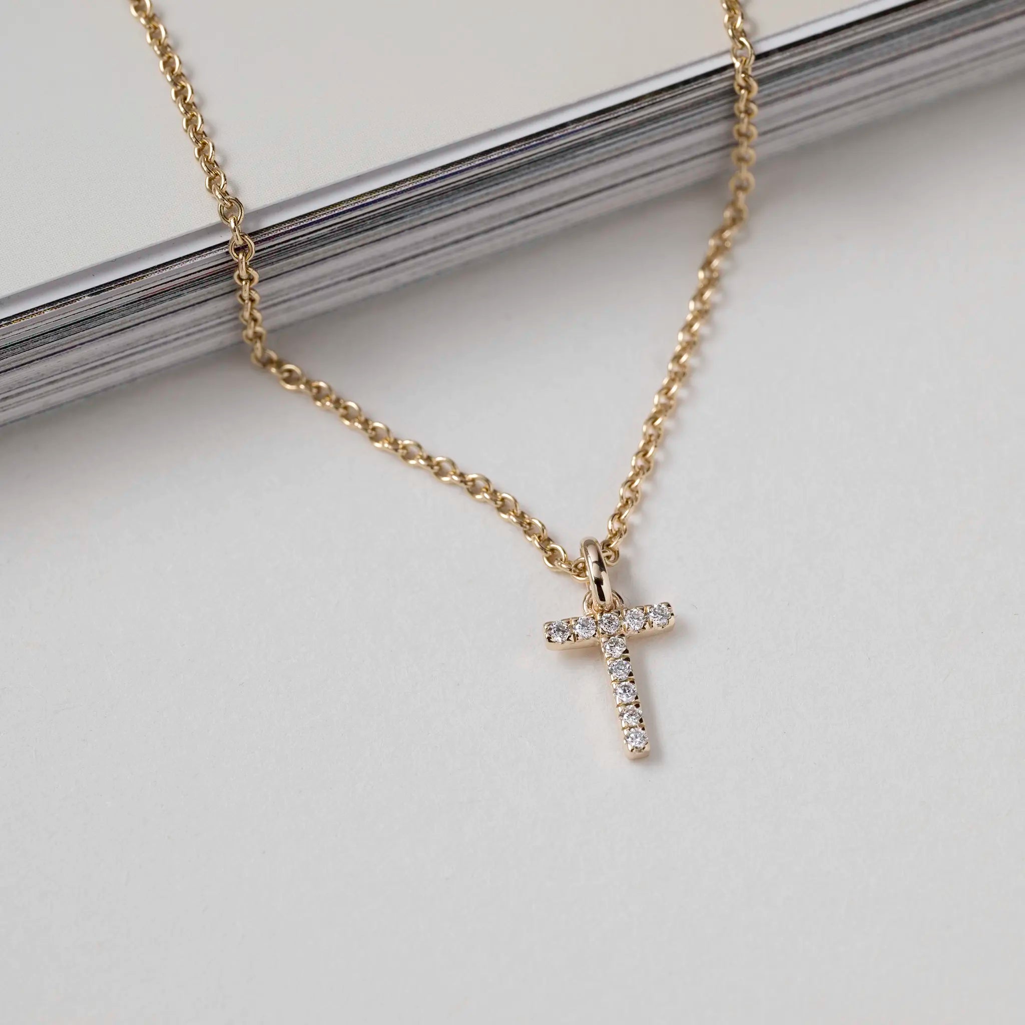 Jocelyn – Letter Charm "T" Initial Lab Grown Diamond 14K Gold