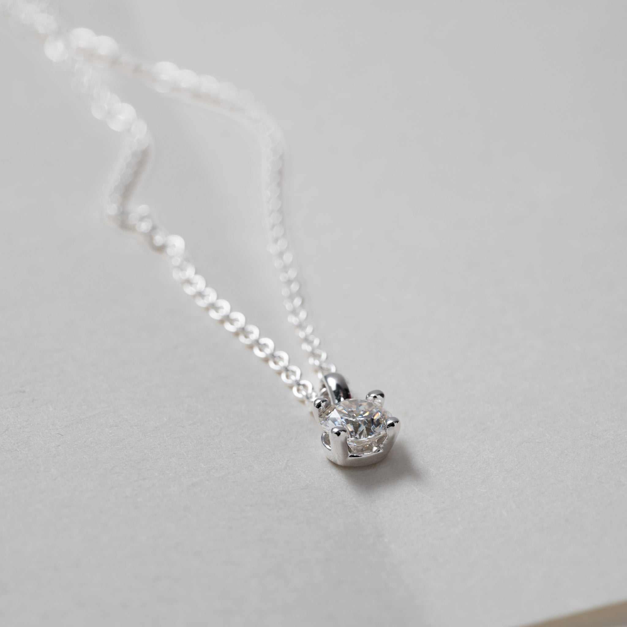 Jocelyn Four-Prong Solitaire Pendant – 0.50 ct Moissanite Silver
