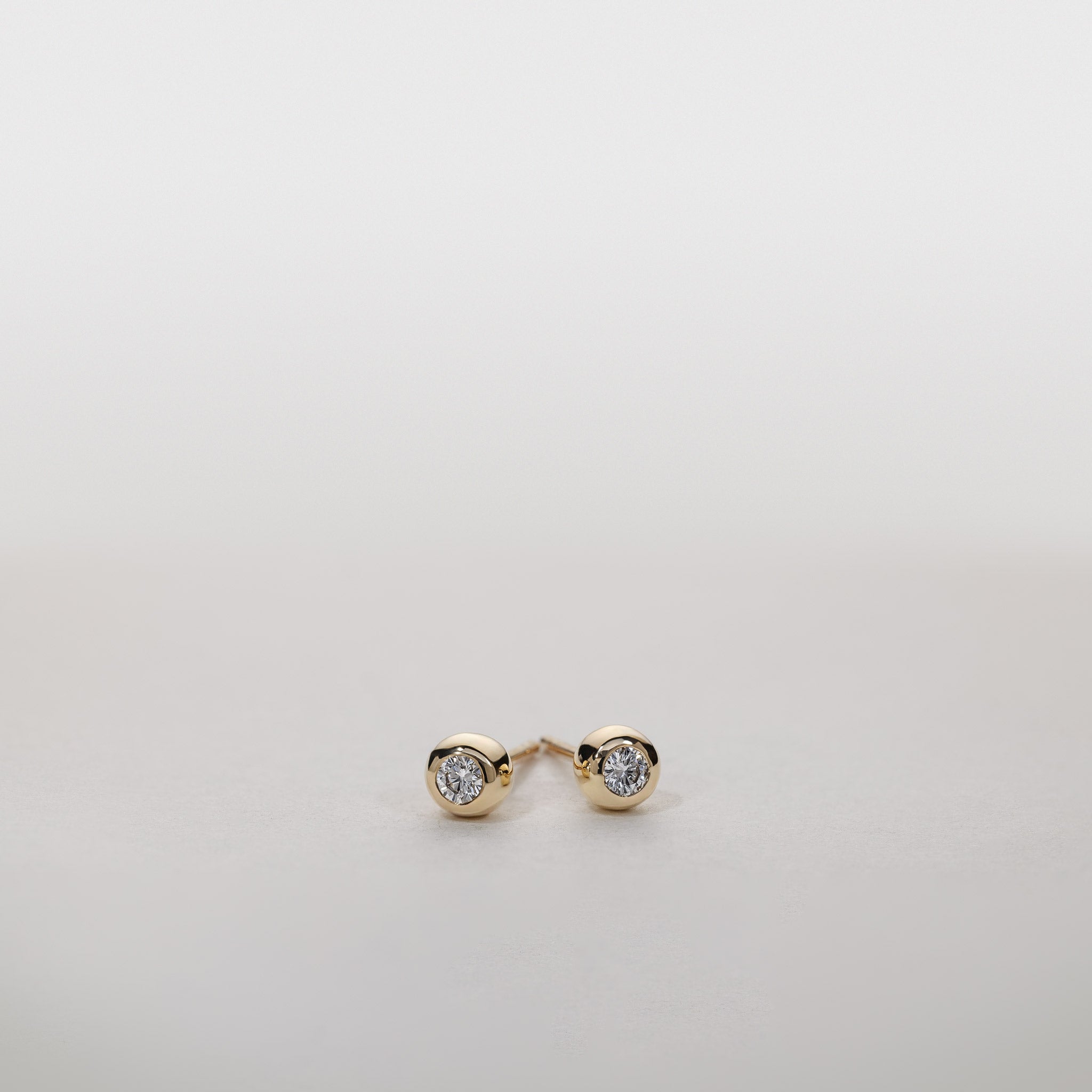 10K Yellow Gold bubble stud earrings 0.15ctw lab grown diamond with texture Ayah