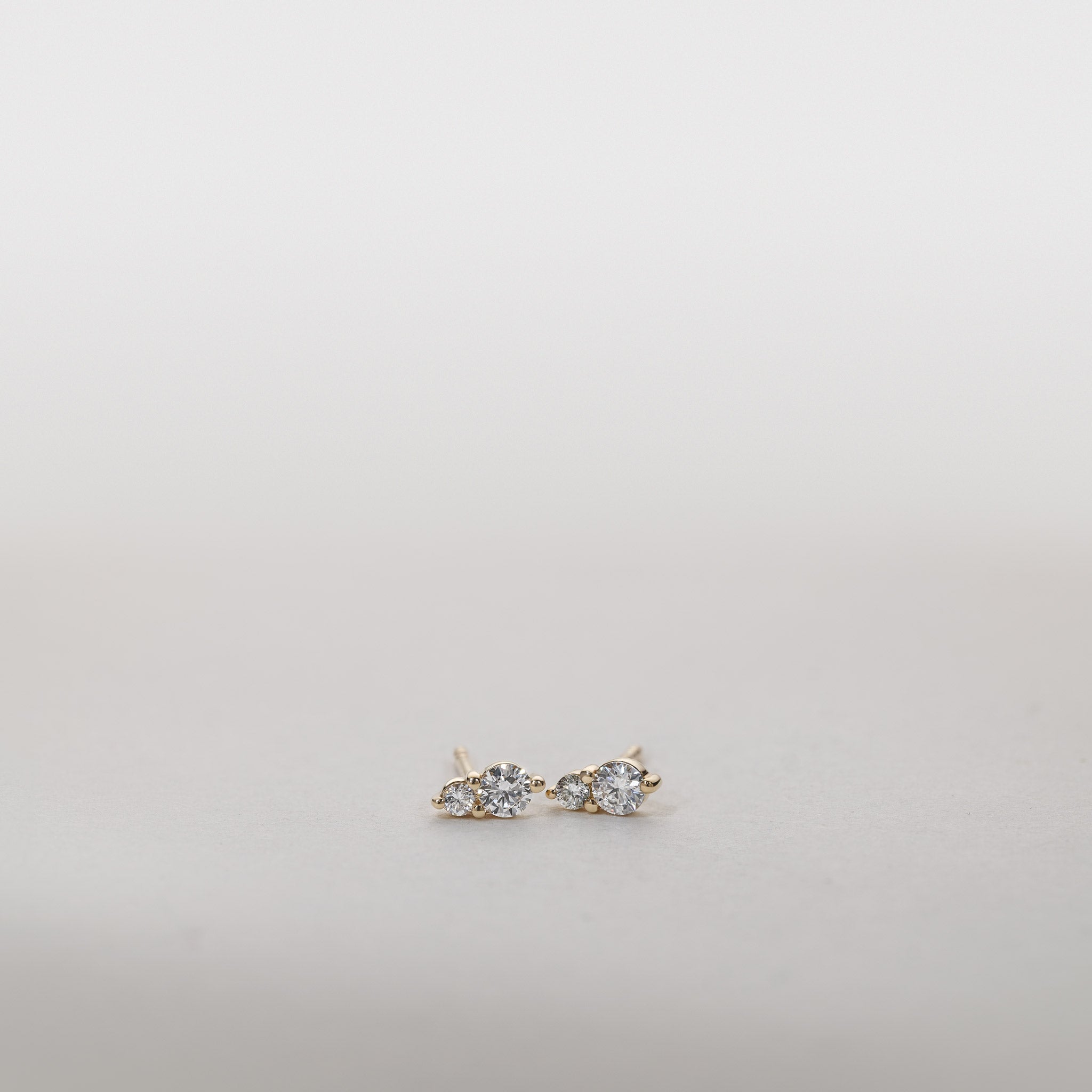 0.25 Carats Lab Grown Diamond two-stone stud earrings 14K Gold Jocelyn
