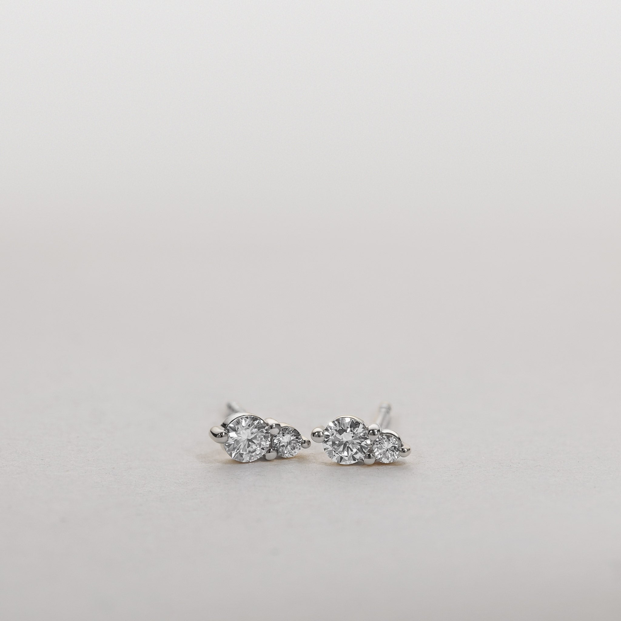 0.25 Carats Diamond Two-Stone Stud Earrings 14K Gold Jocelyn