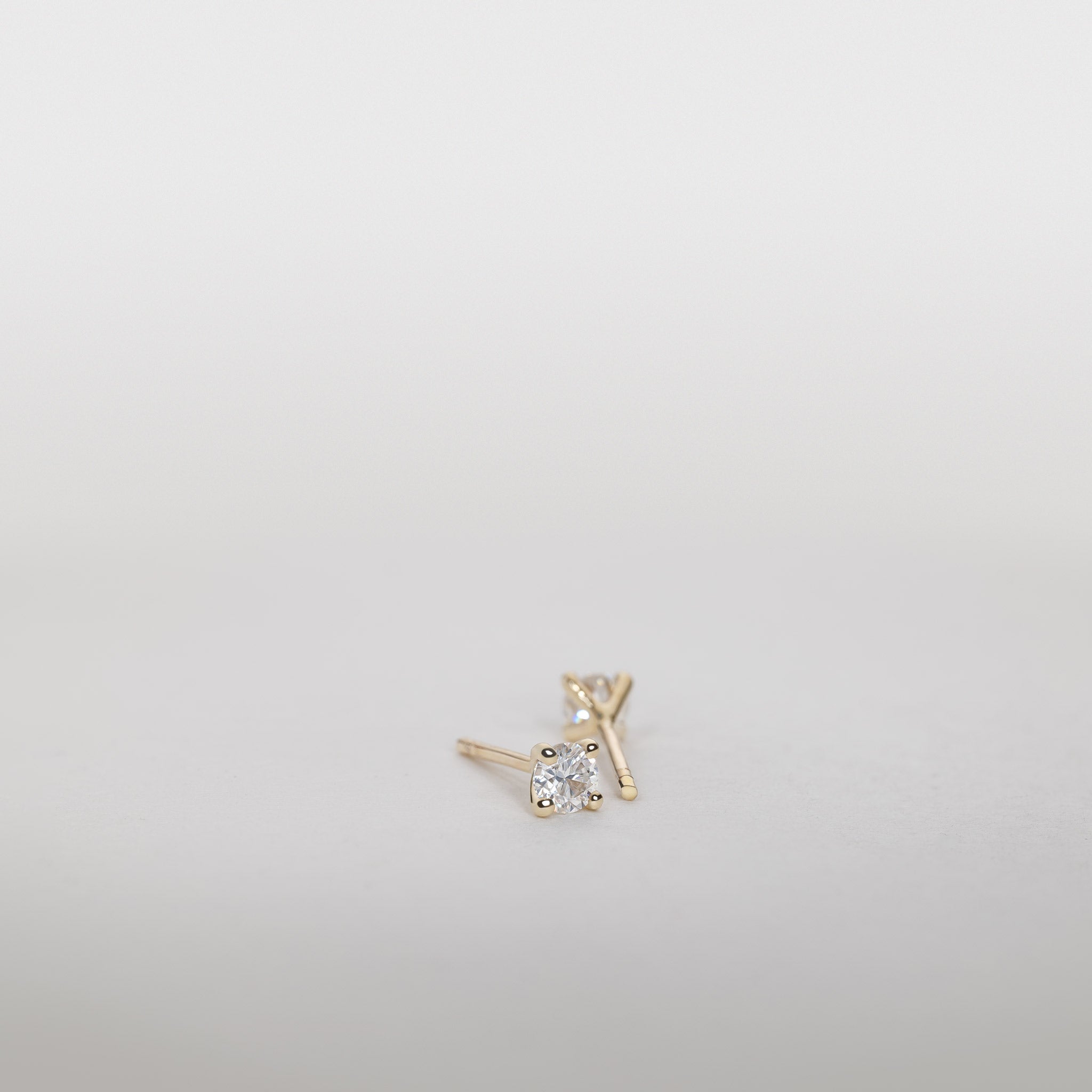 0.25ct Lab Grown Diamond solitaire stud earrings 14K Gold Jocelyn
