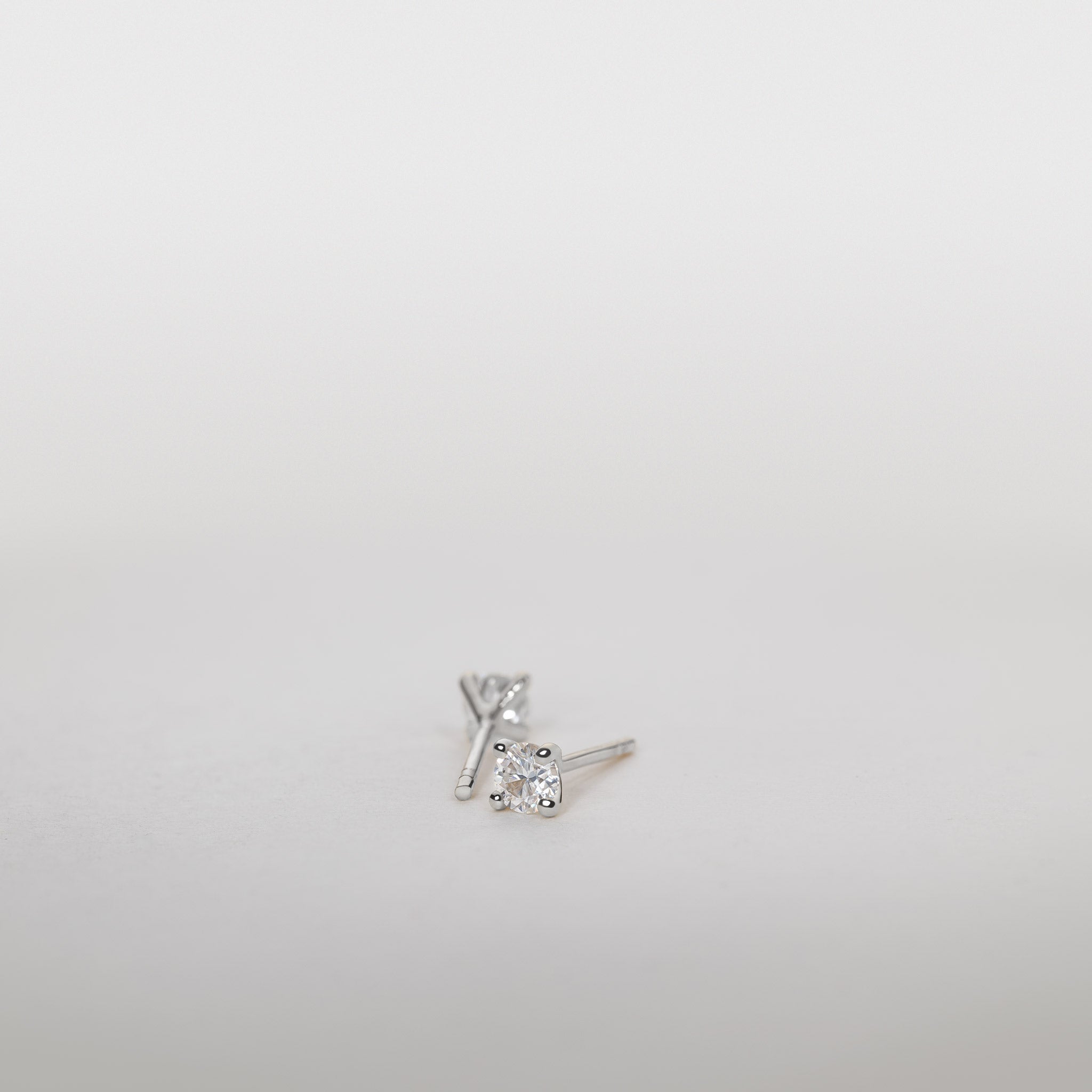 0.25ct Moissanite prong solitaire stud earrings silver Jocelyn