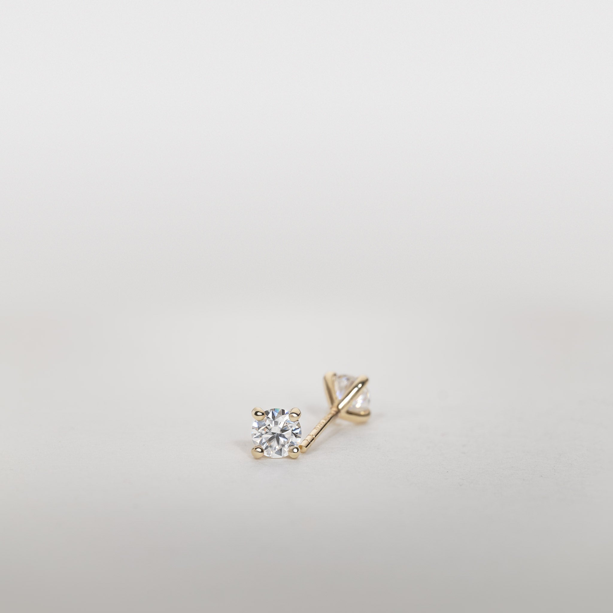 Lab Grown Diamond Solitaire Stud Earrings 14K Gold Jocelyn