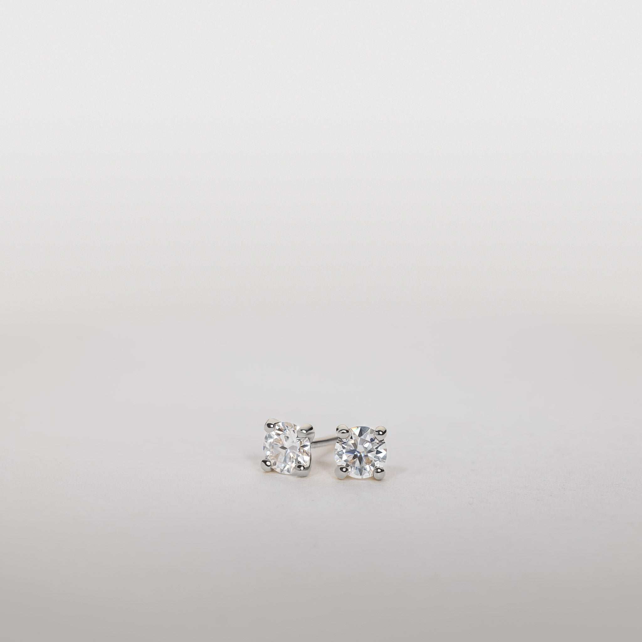 0.50ct Moissanite prong Solitaire Stud Earrings Silver Jocelyn