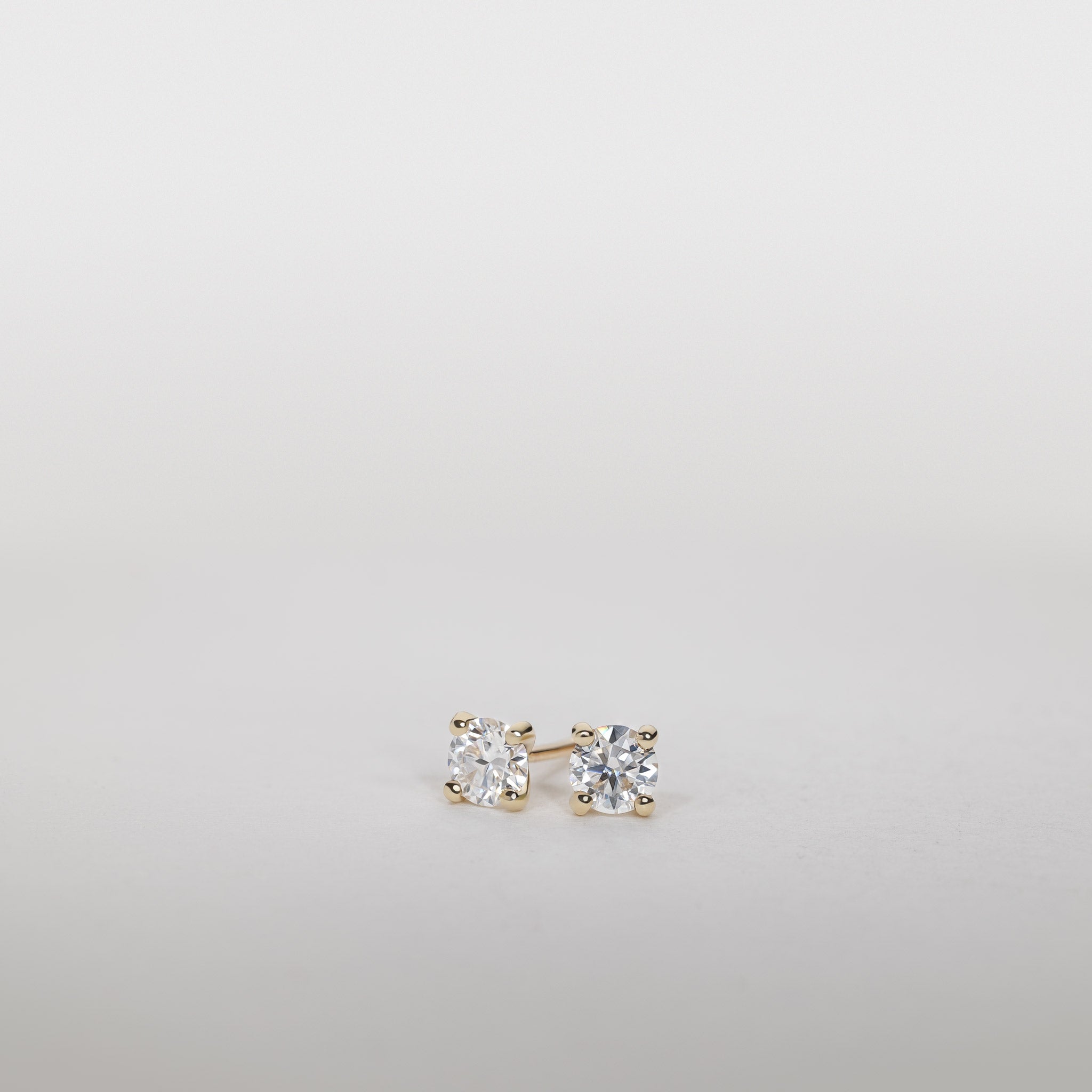0.50ct Moissanite Solitaire stud earrings 14K Gold Jocelyn