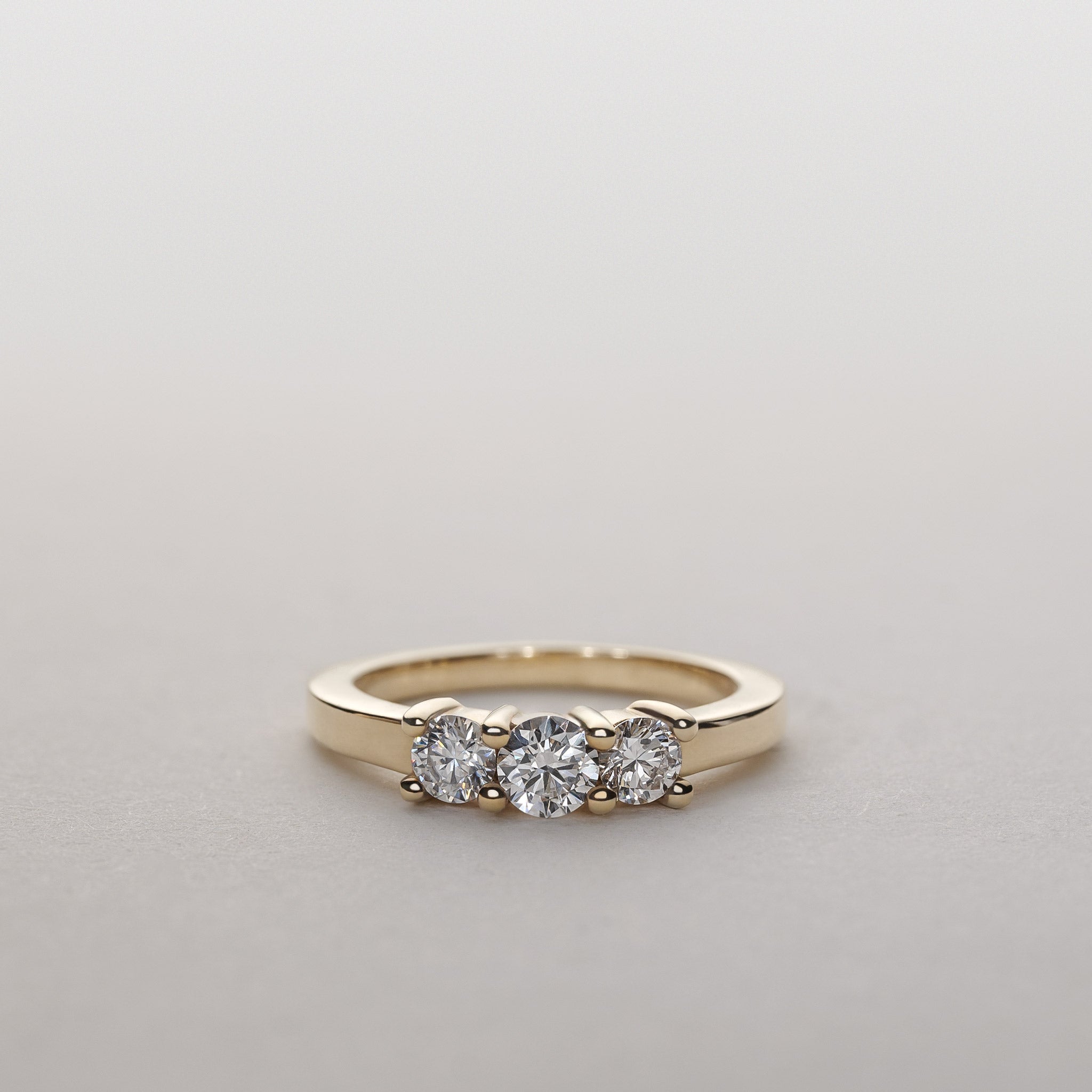 0.60ct Diamond Three Stone Ring 14K Gold Jocelyn