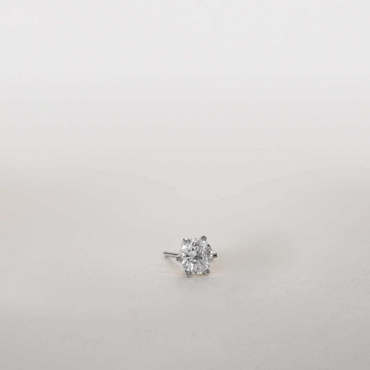 Amber Six-Prong Lab-Grown Diamond Solitaire Studs in 14K Gold