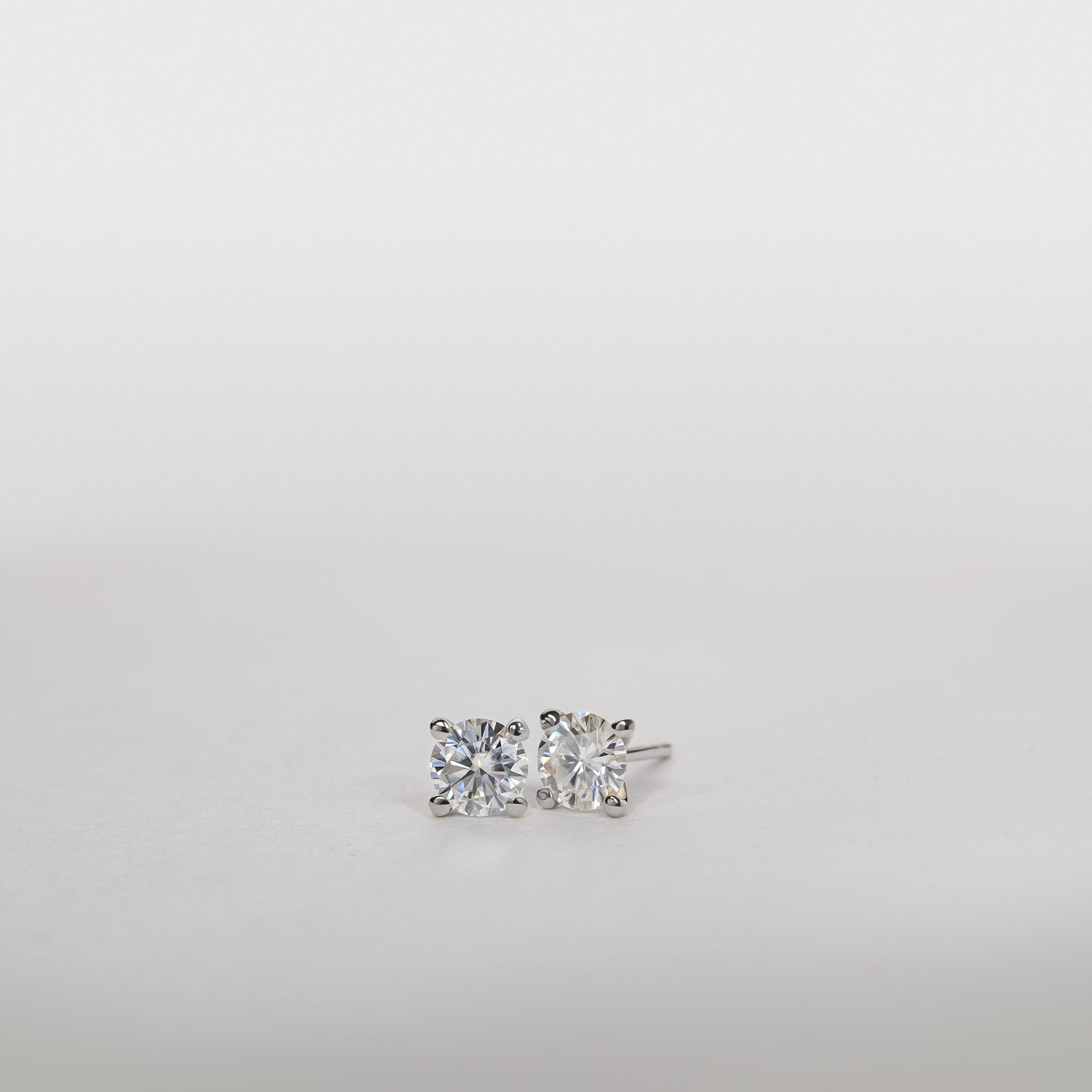 0.75ct Diamond Solitaire Stud Earrings 14K Gold Jocelyn