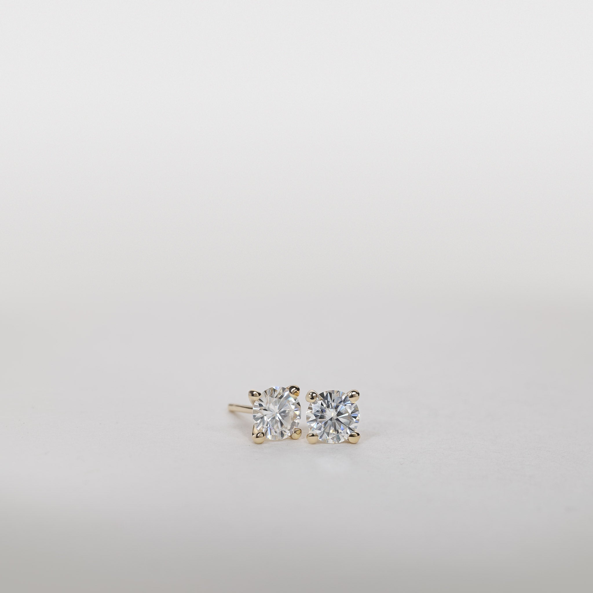 0.75ct Diamond Solitaire Stud Earrings 14K Gold Jocelyn