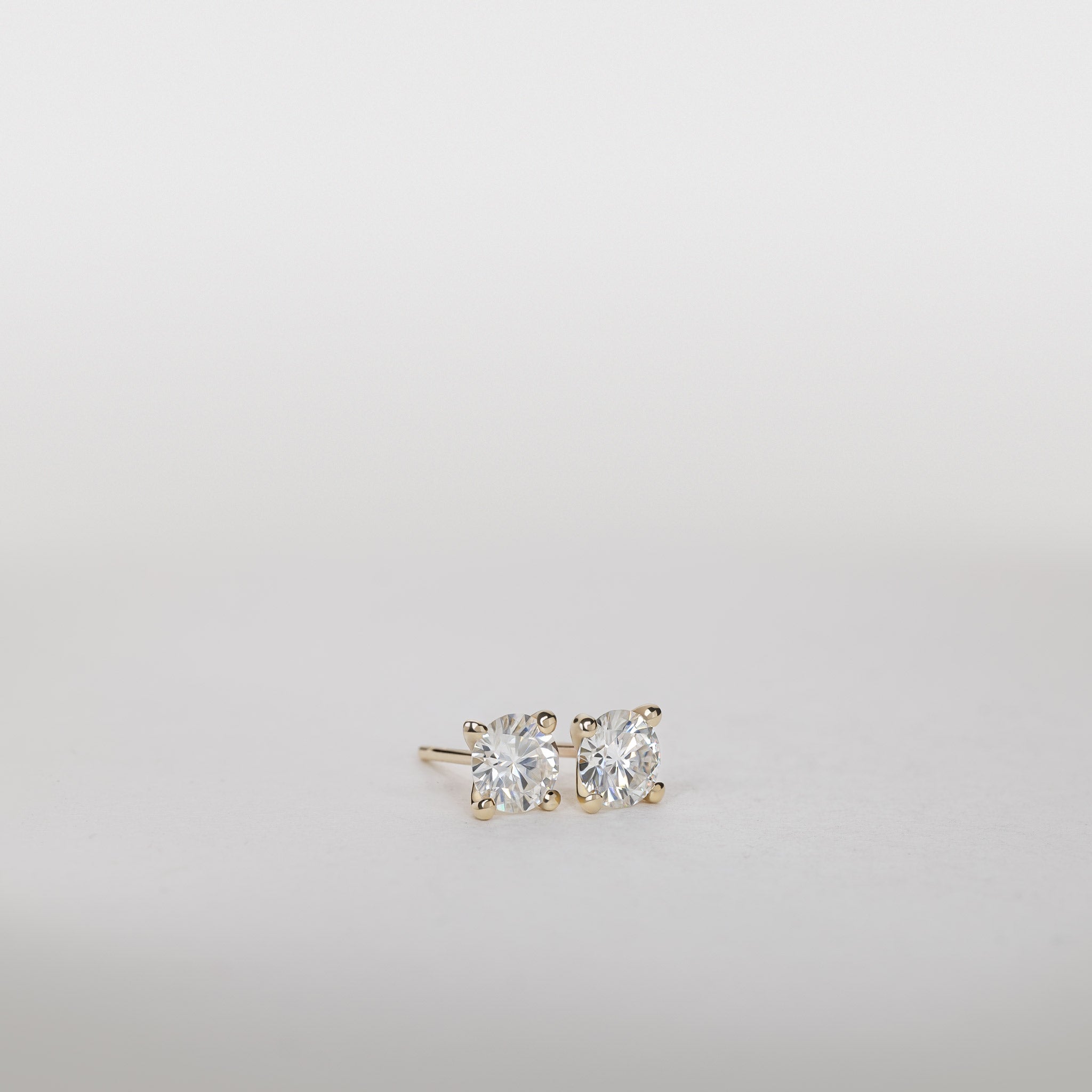 0.75ct Lab Grown Diamond solitaire stud earrings 14K Gold Jocelyn