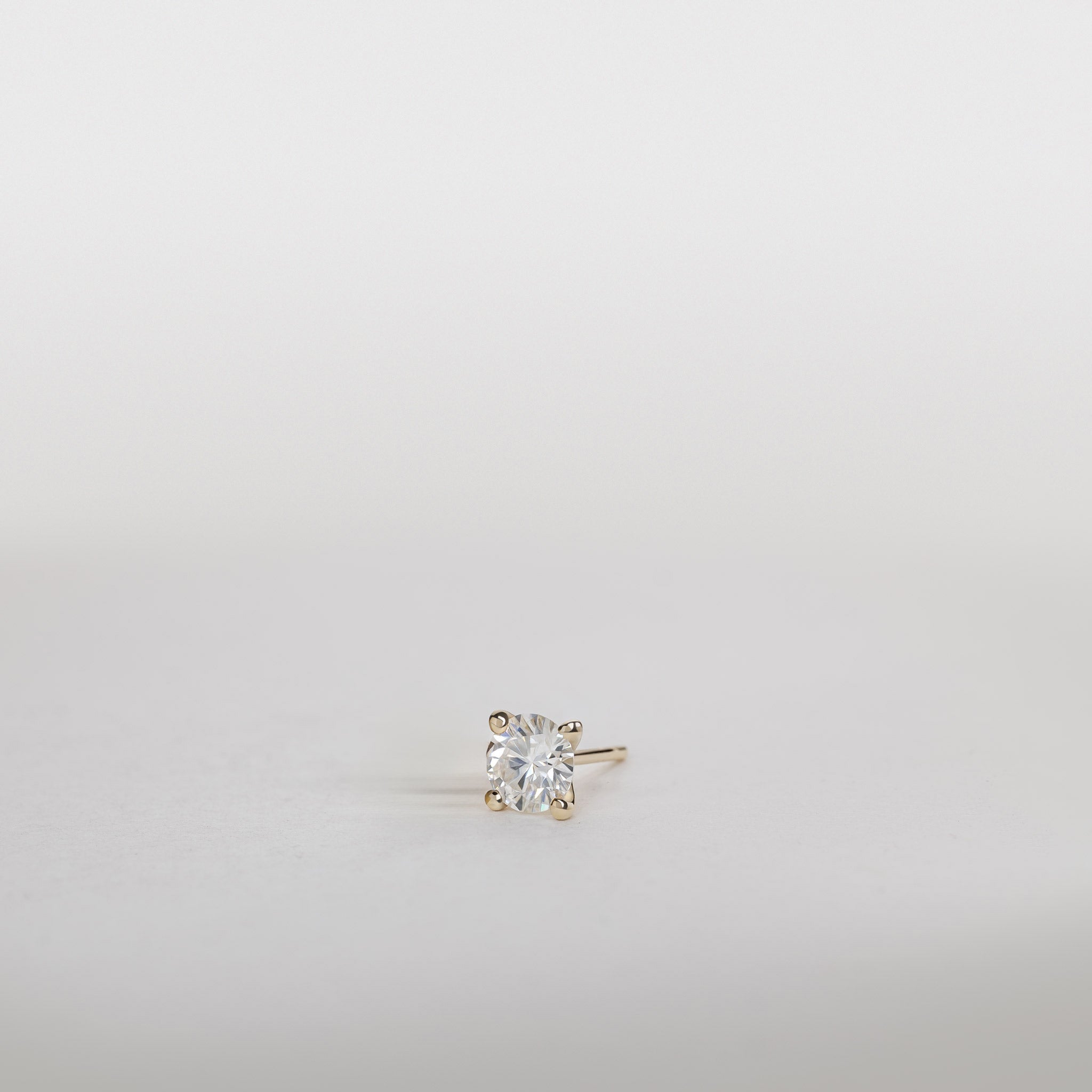 0.75ct Diamond Solitaire Stud Earrings 14K Gold Jocelyn