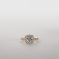 Clara Cushion Halo Pavé Ring – 1.00 ct lab-grown diamonds 14K gold -Medium- (New)