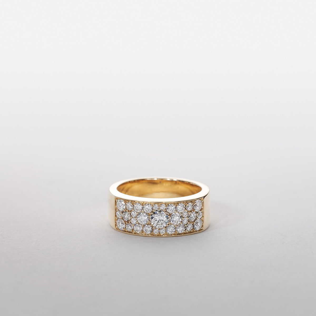 Chloé Cylinder Micro Pavé Ring – 1.20 ct Lab-Grown Diamonds 14K Gold