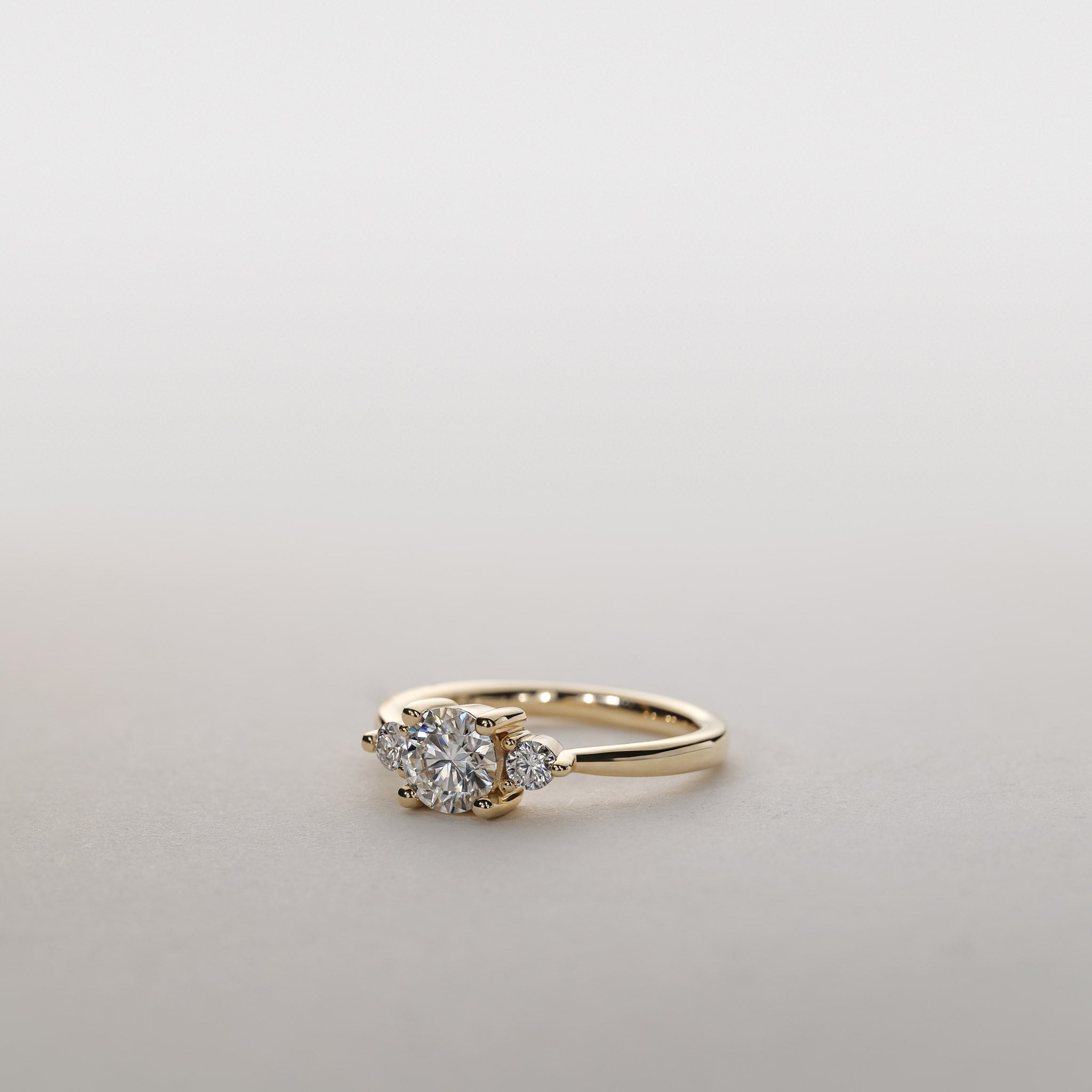 1.20ct Diamond Vintage Three Stone Ring 14K Gold Jocelyn