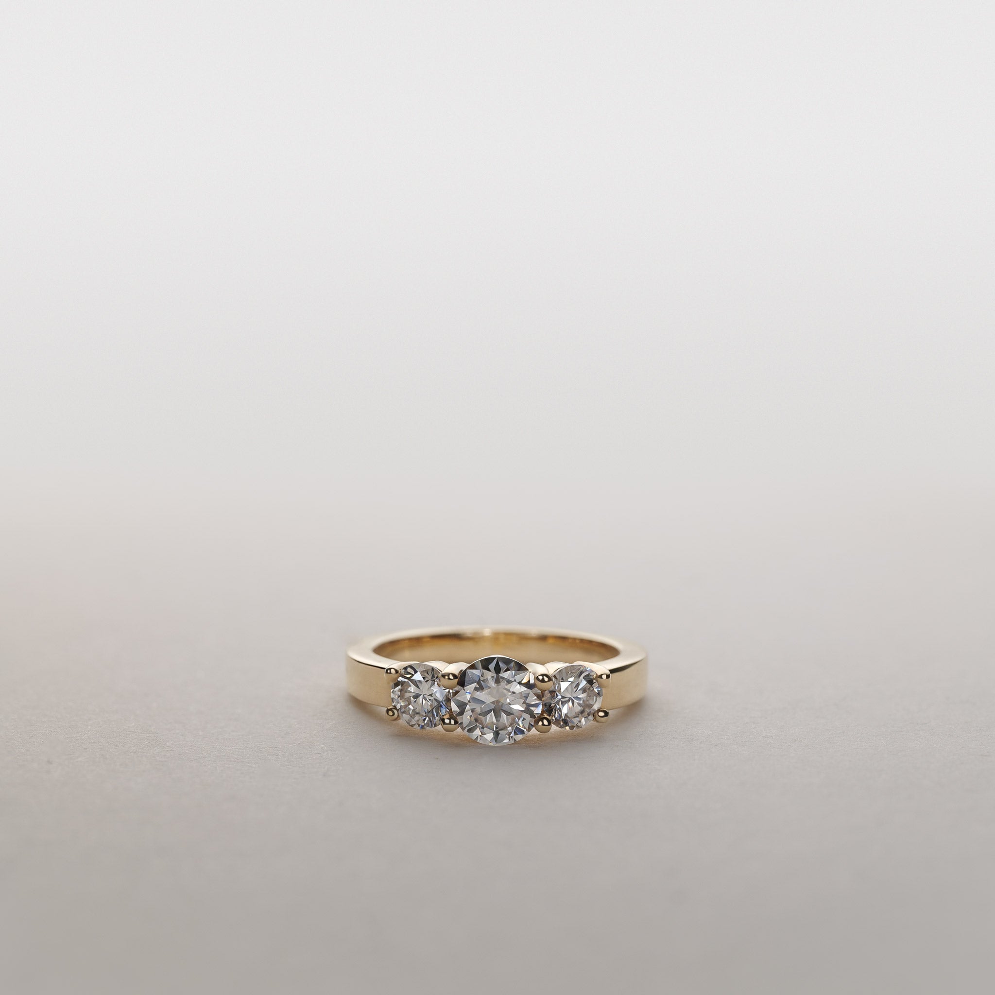 1.25ct Moissanite Three Stone Ring 14K Gold Jocelyn