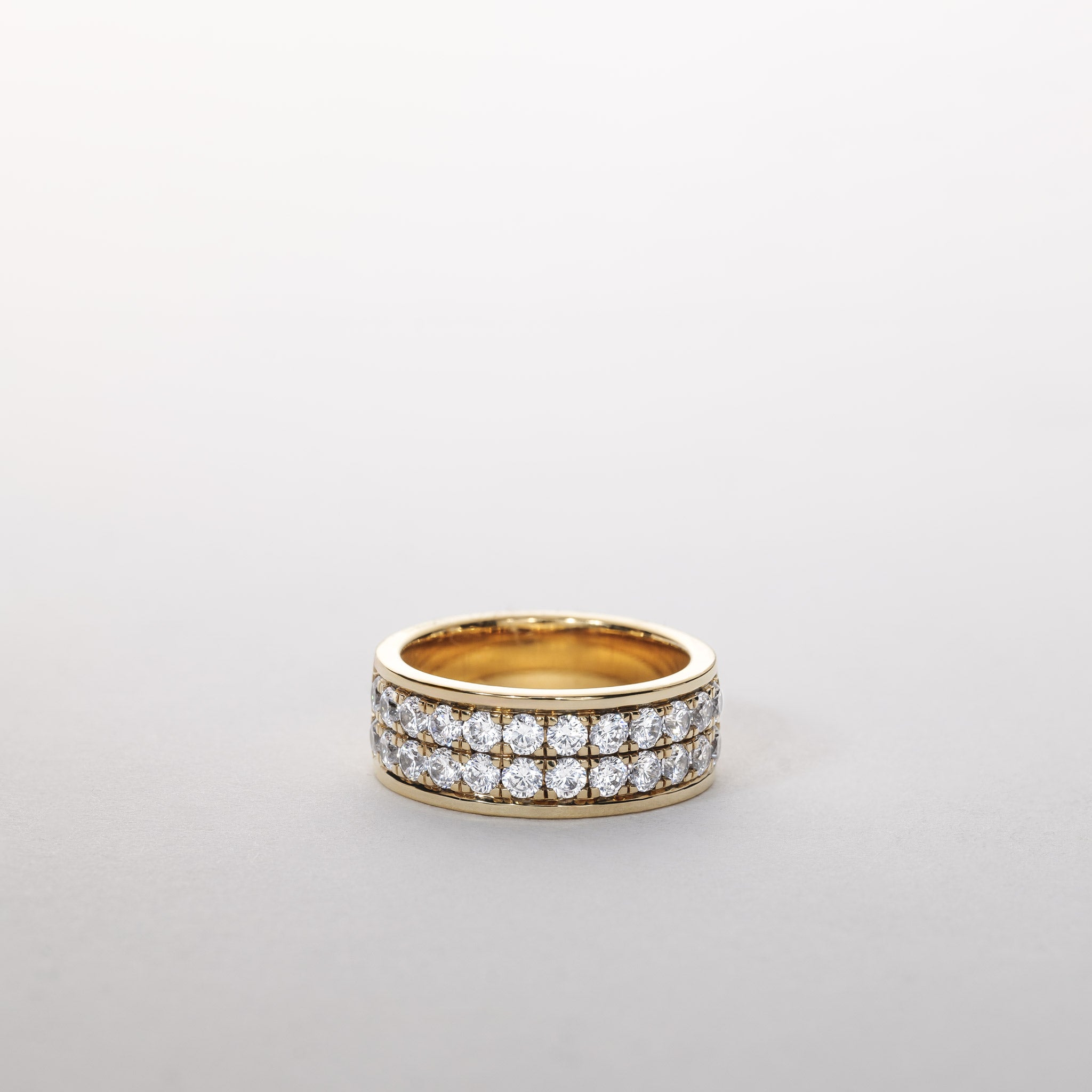 1.50ctw lab grown diamond pave cylinder ring 14K gold Chloé