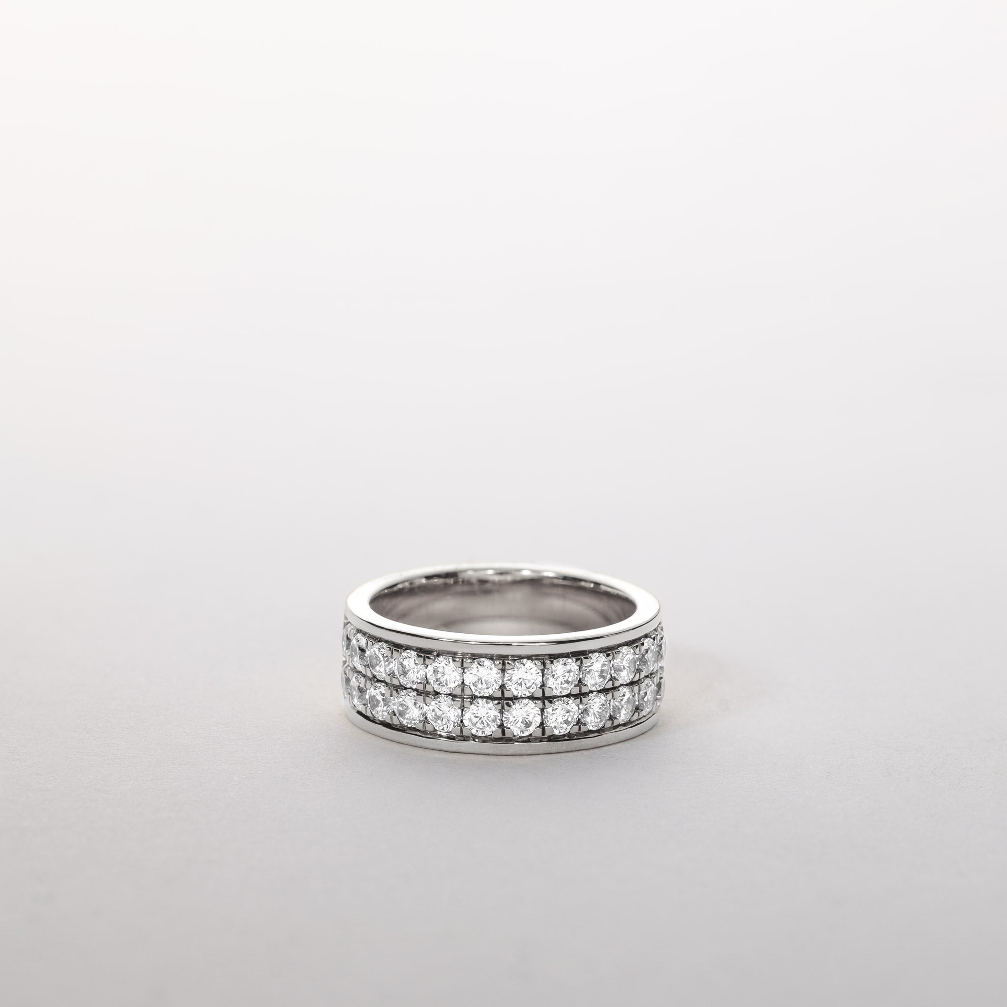 1.50ctw moissanite pave cylinder ring silver