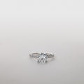 Clara – 2.0 ct Moissanite Four-Prong Solitaire Ring Lab-Grown Diamonds Pavé Band Silver